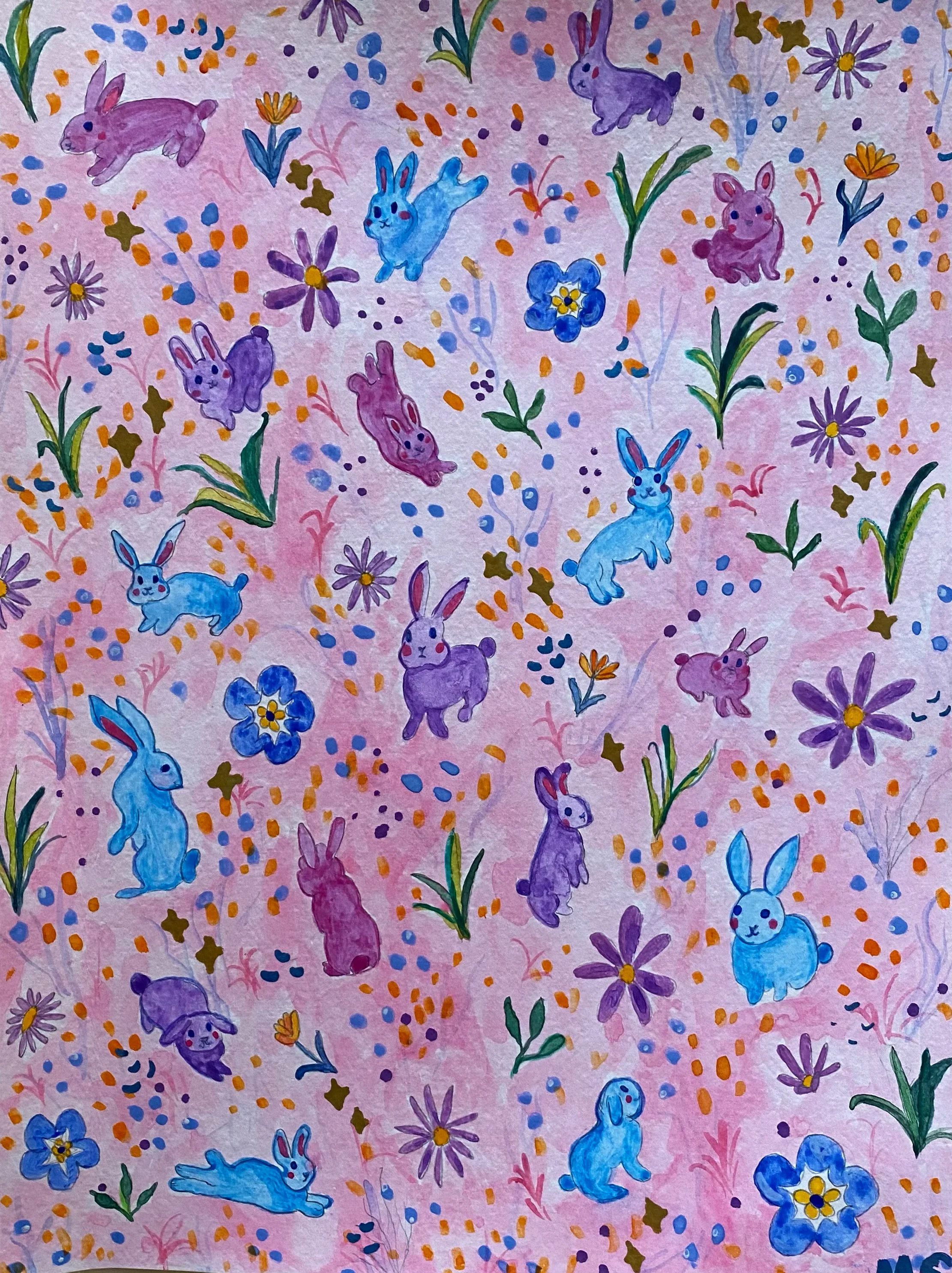 Bunnies, Watercolor