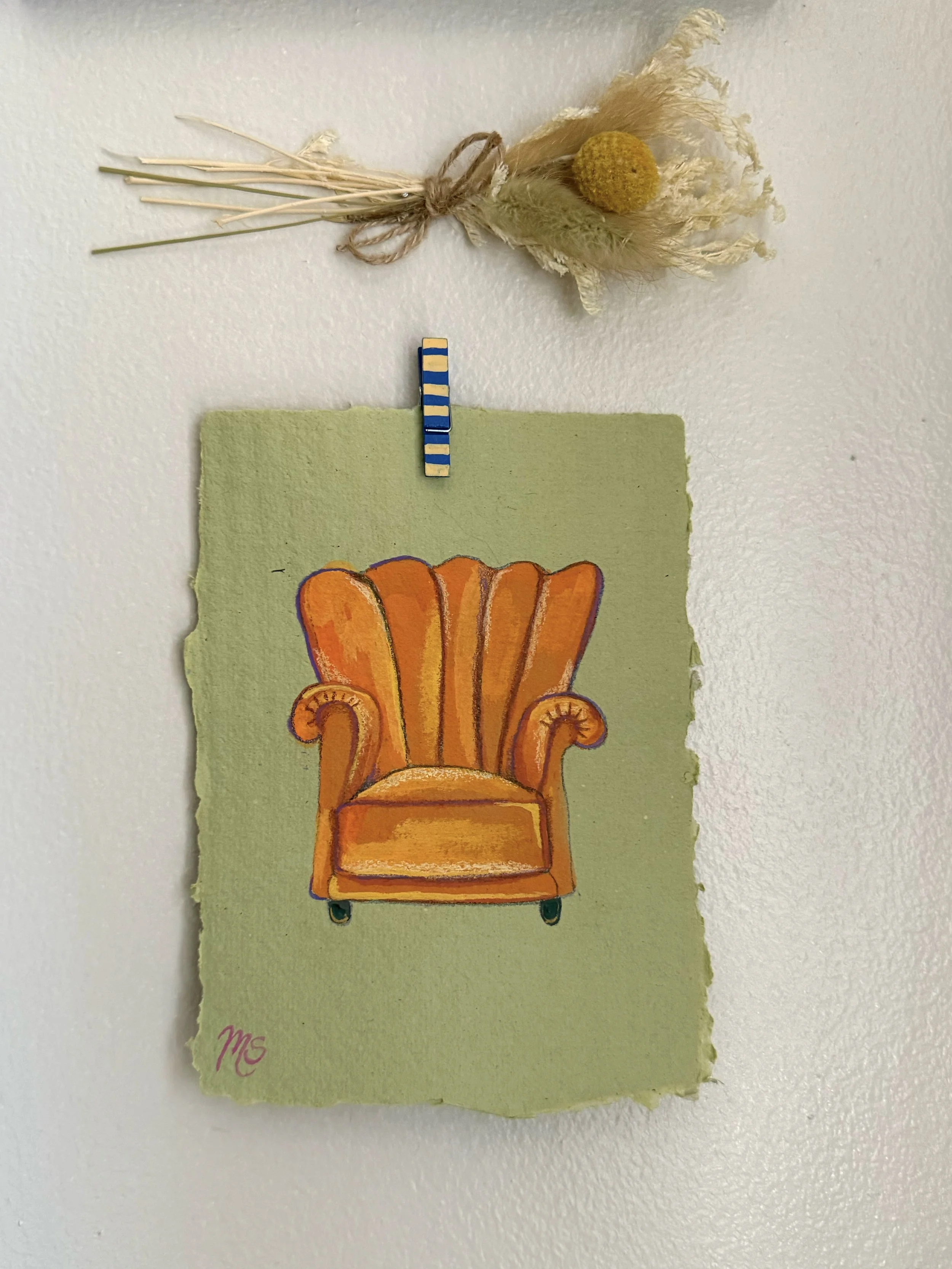 Reading Chair, Gouache