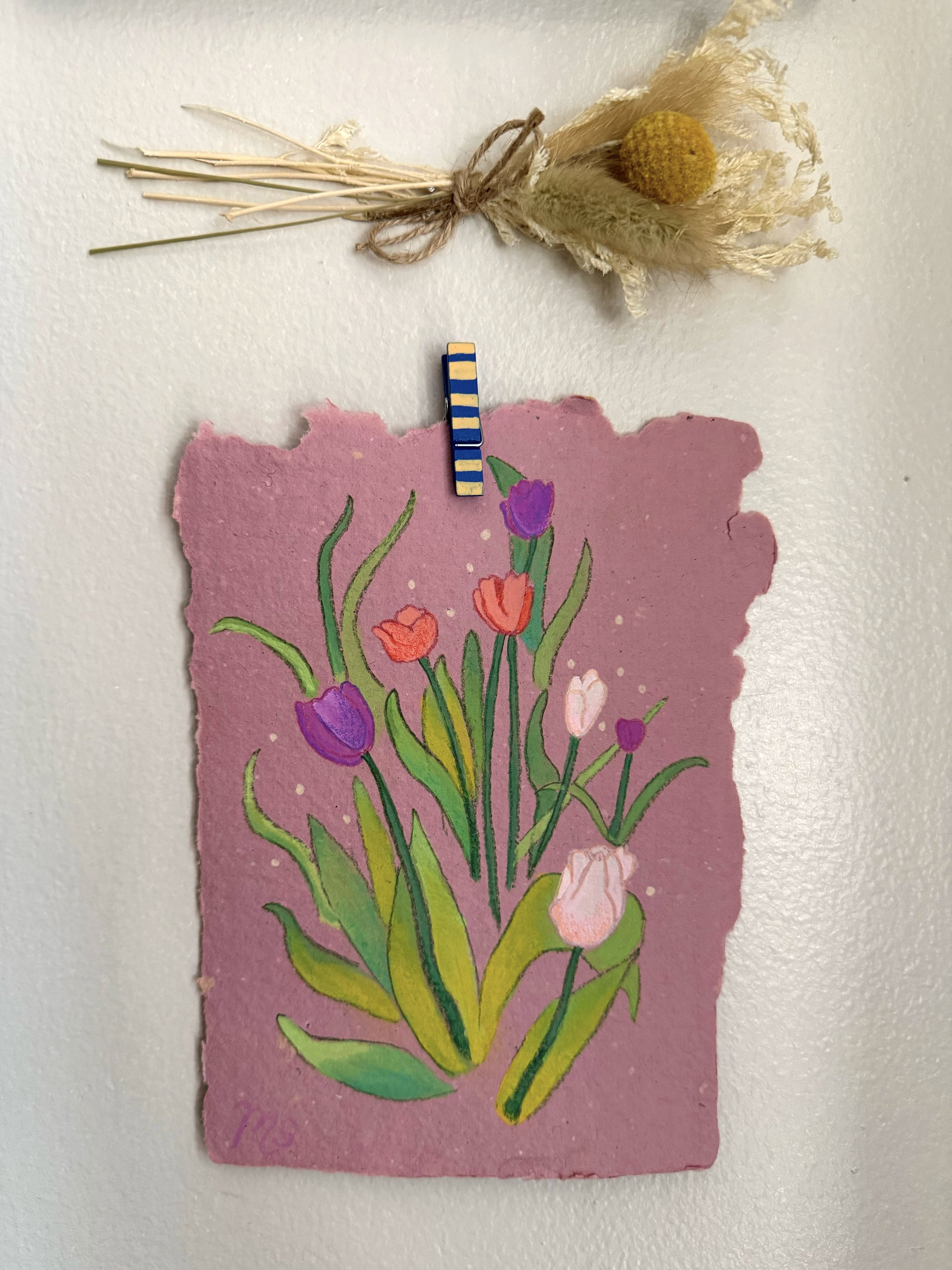 Bed-Stuy Tulips, Gouache