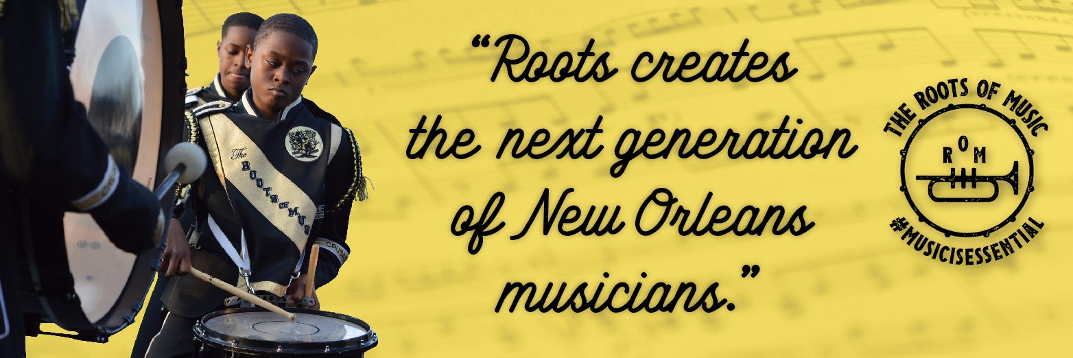 Facebook page cover for The Roots of Music end of year fundraising campaign