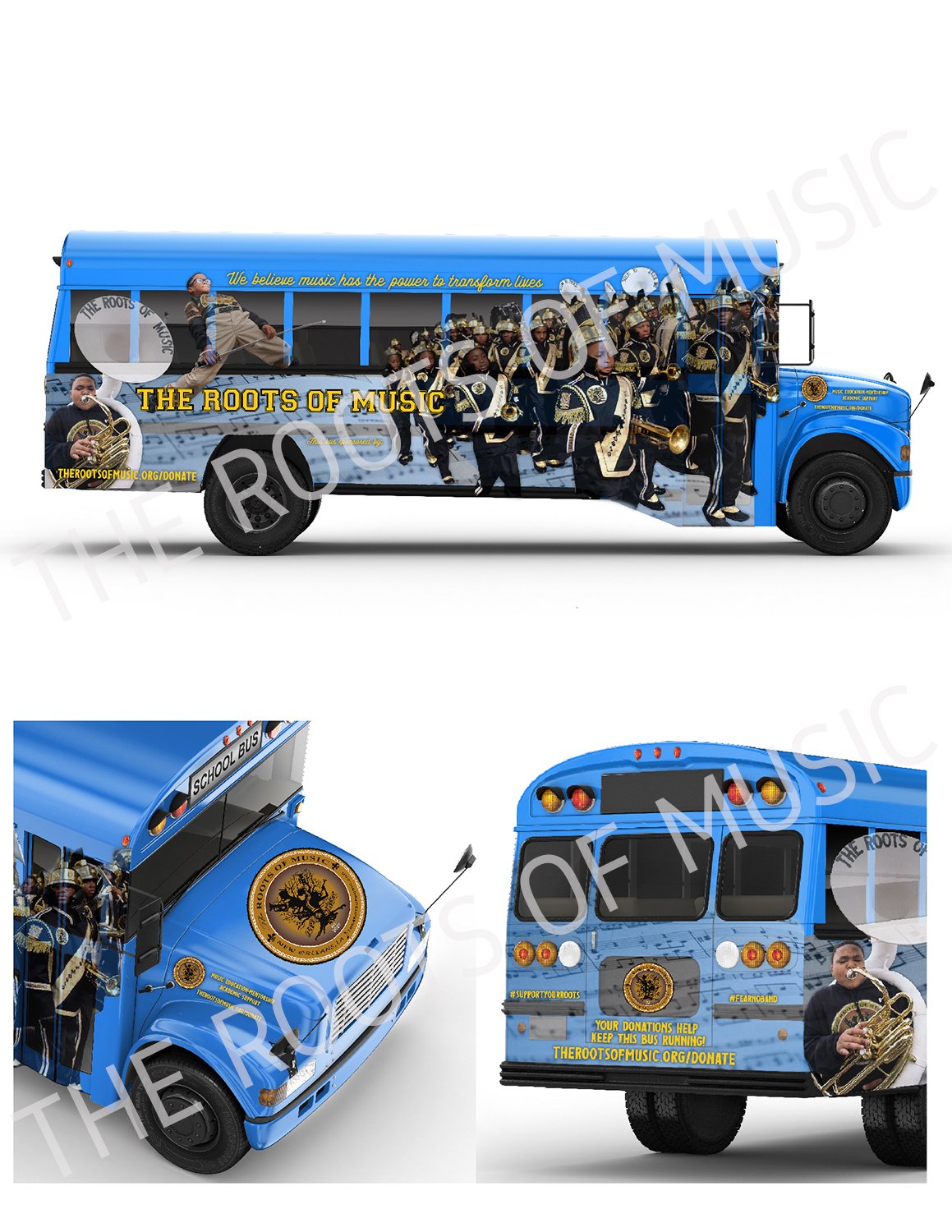 Bus Wrap Design for The Roots of Music