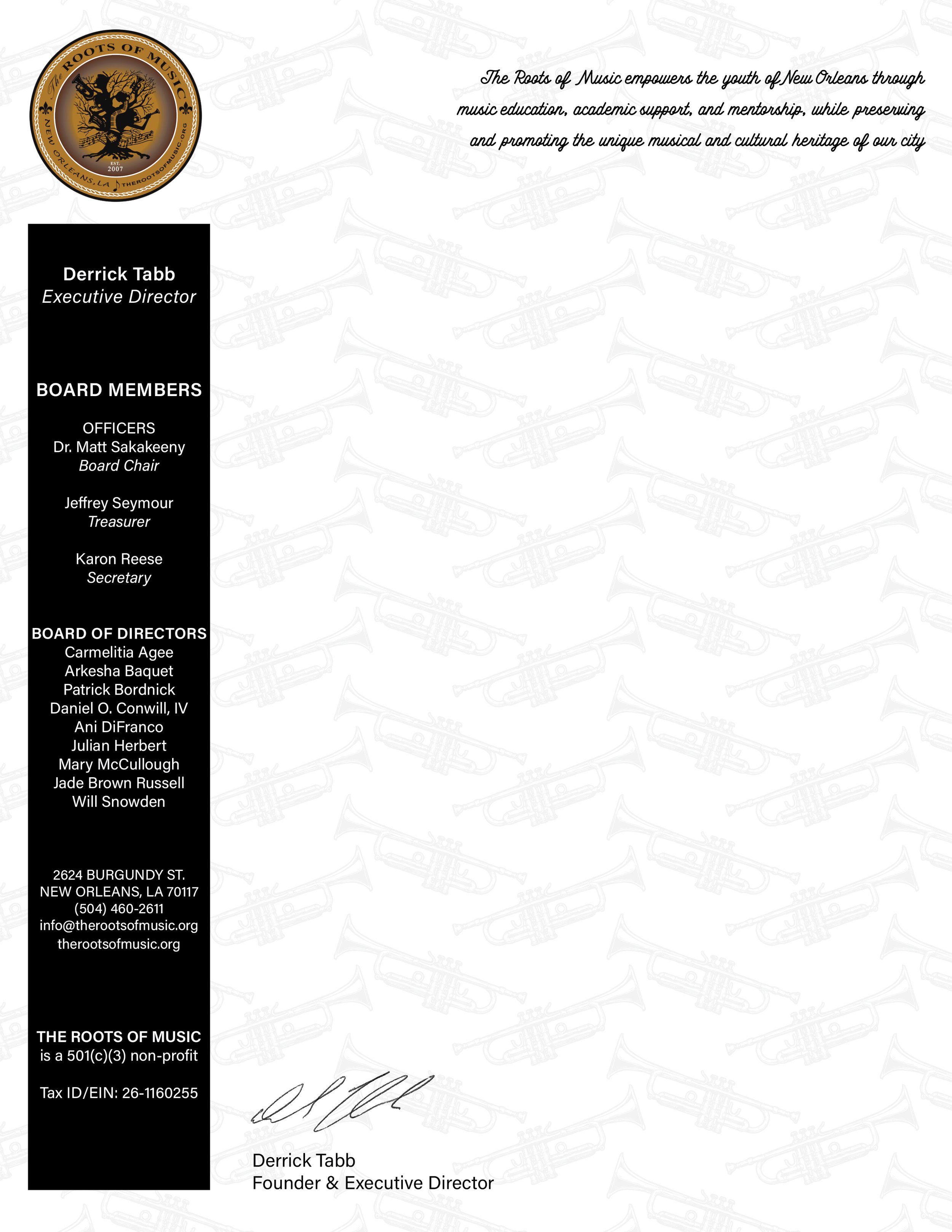 Stationery for The Roots of Music