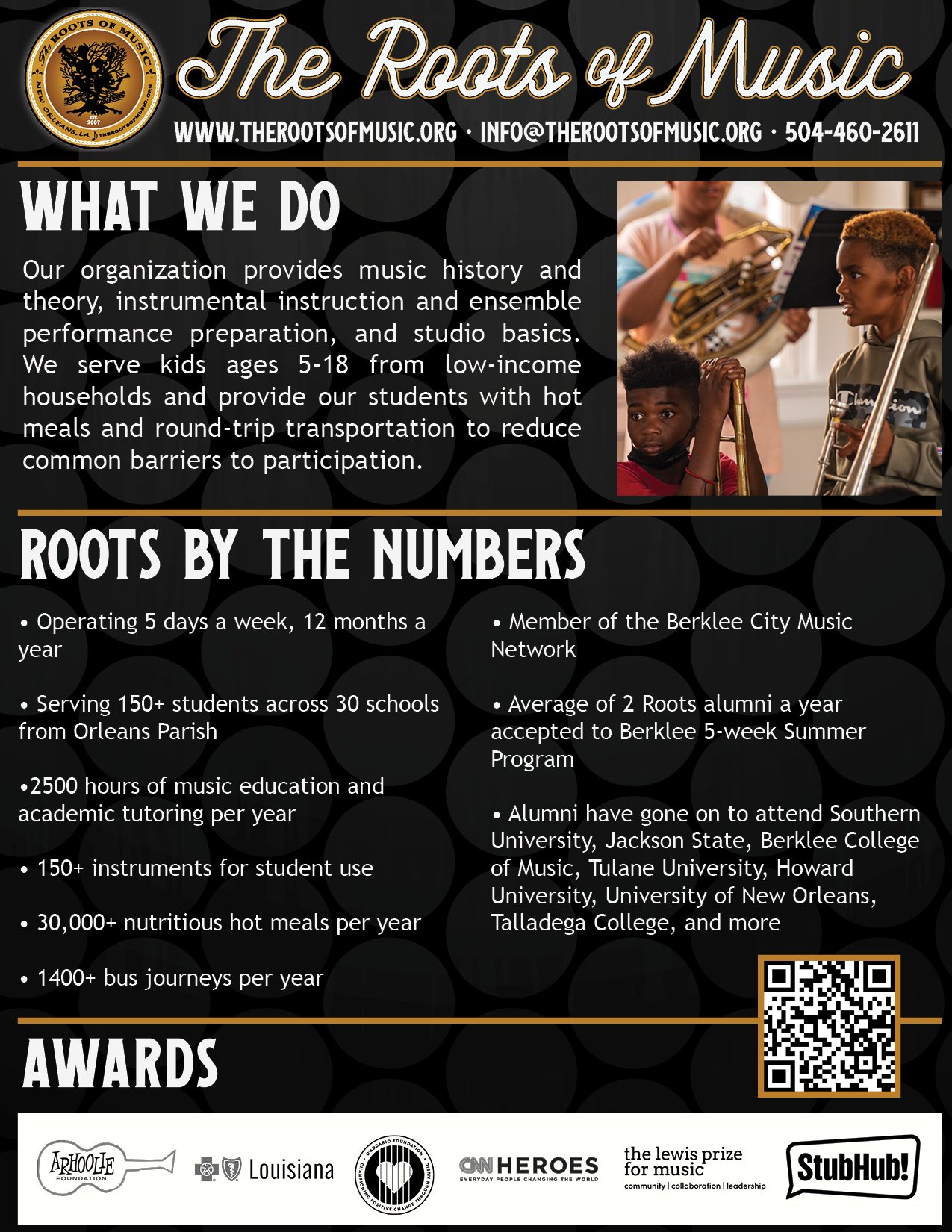 By The Numbers One Sheet for The Roots of Music