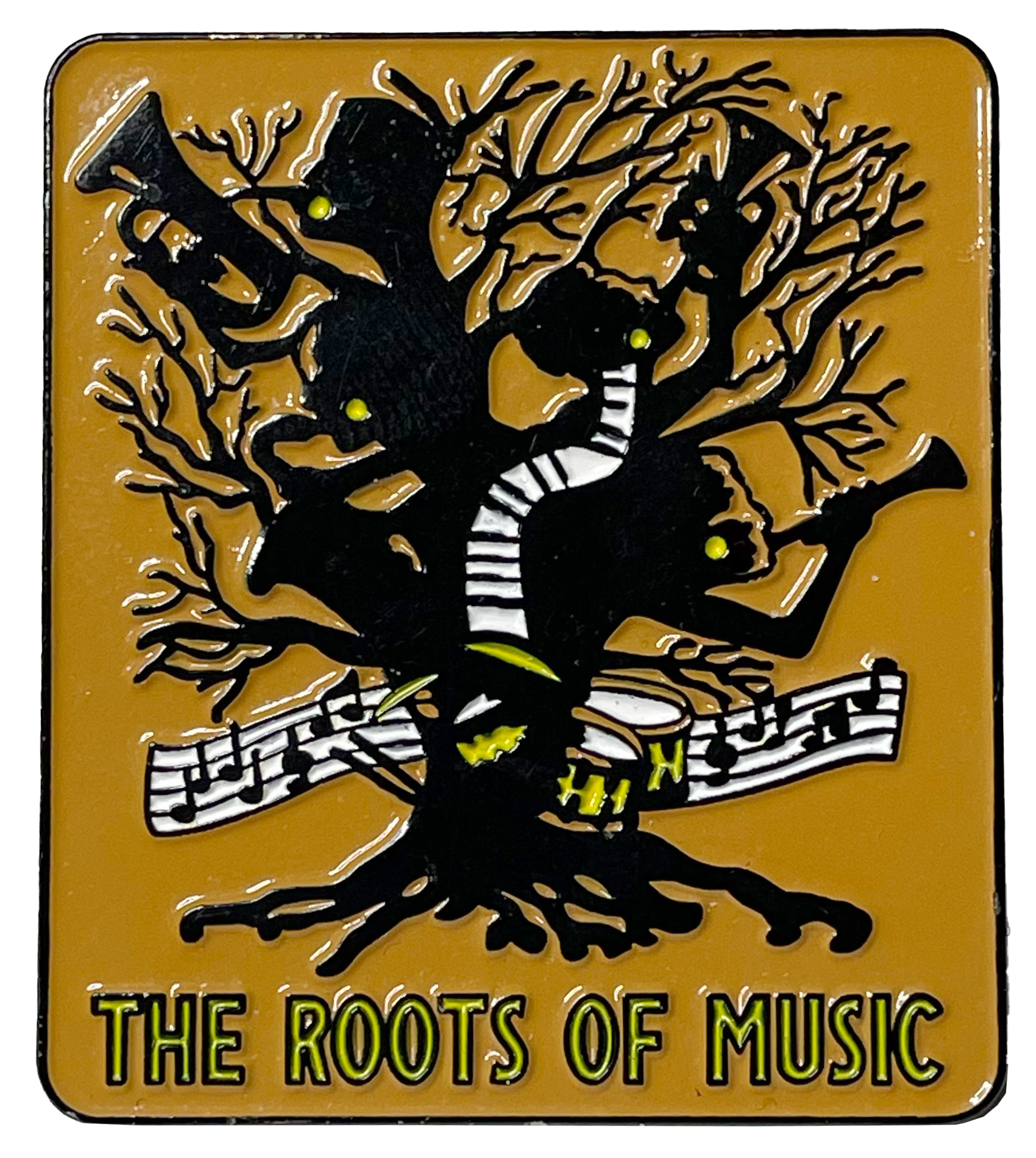 15th Anniversary Enamel Pin for The Roots of Music. Designed as a special giveaway for donations above a certain dollar amount.