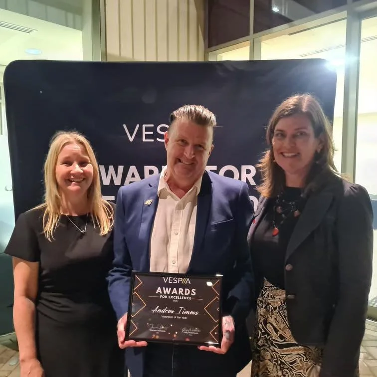 We&rsquo;re so proud to celebrate a big win for Buddy Up Australia at the VESPIIA Awards last Friday night! 🏆

Out of nine incredible finalists, our very own Andrew Timms took home the award for his outstanding work supporting incarcerated veterans.