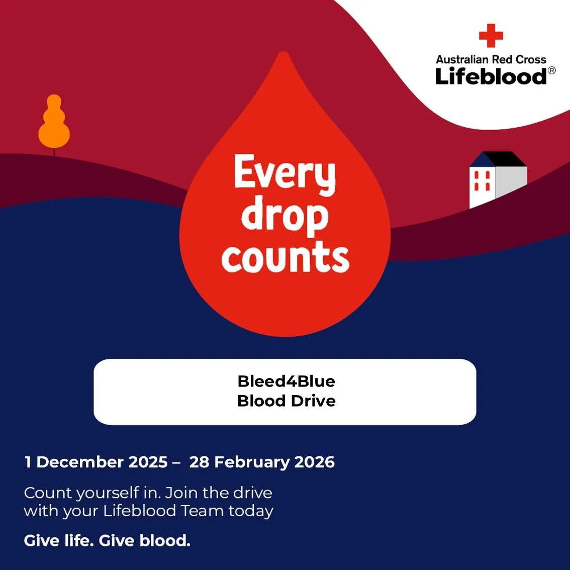 At Buddy Up, we&rsquo;re proud to be taking part in the Bleed4Blue Blood Drive. 

When we come together, we make a real impact and save even more lives. After all, every drop counts! 

Want to learn more about blood drives and making a difference tog