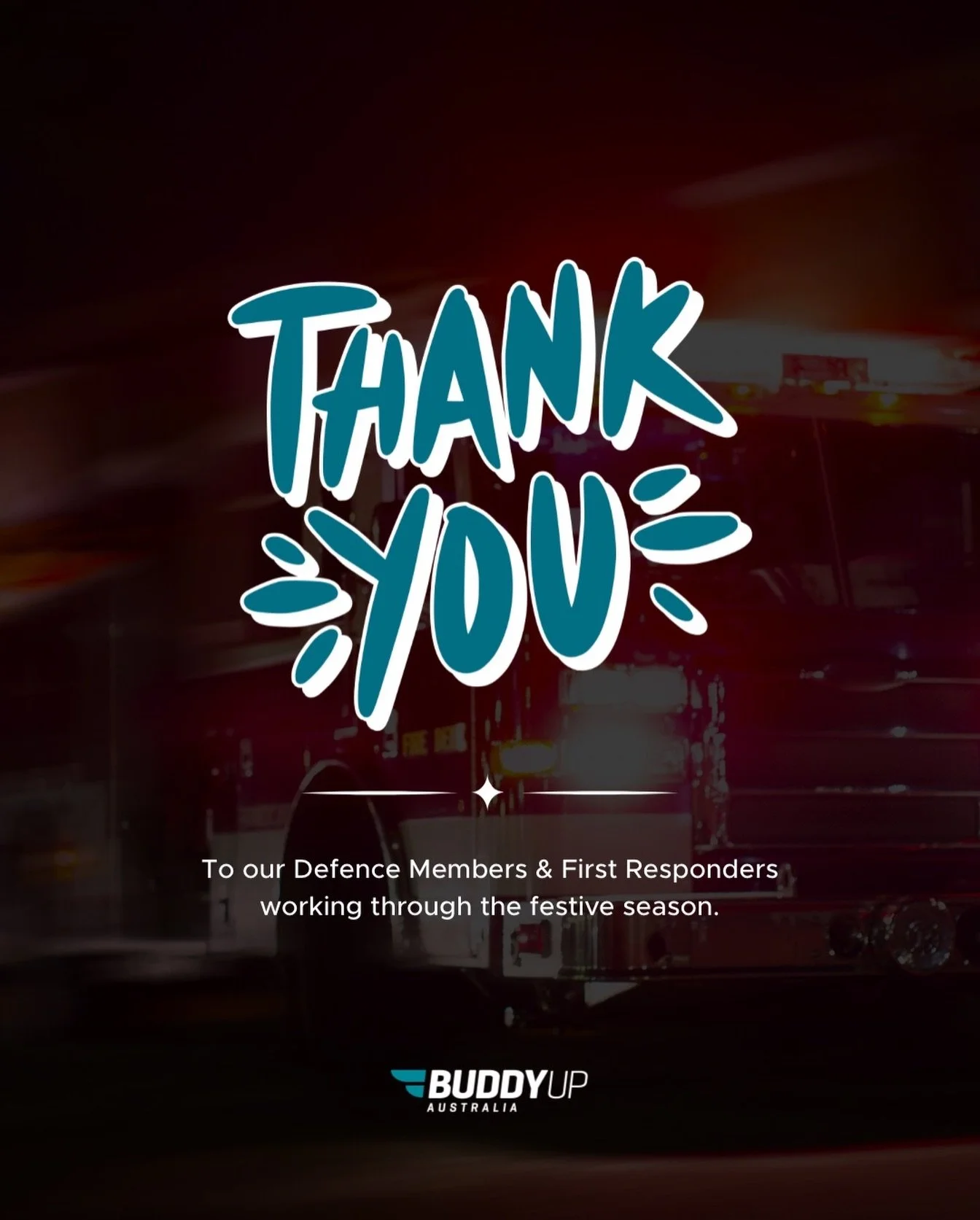 ✨ A heartfelt thank you this festive season ✨

As many begin to wind down in December, our Defence members and first responders continue to step up - serving, protecting, and supporting our communities day and night.

To those working through the hol