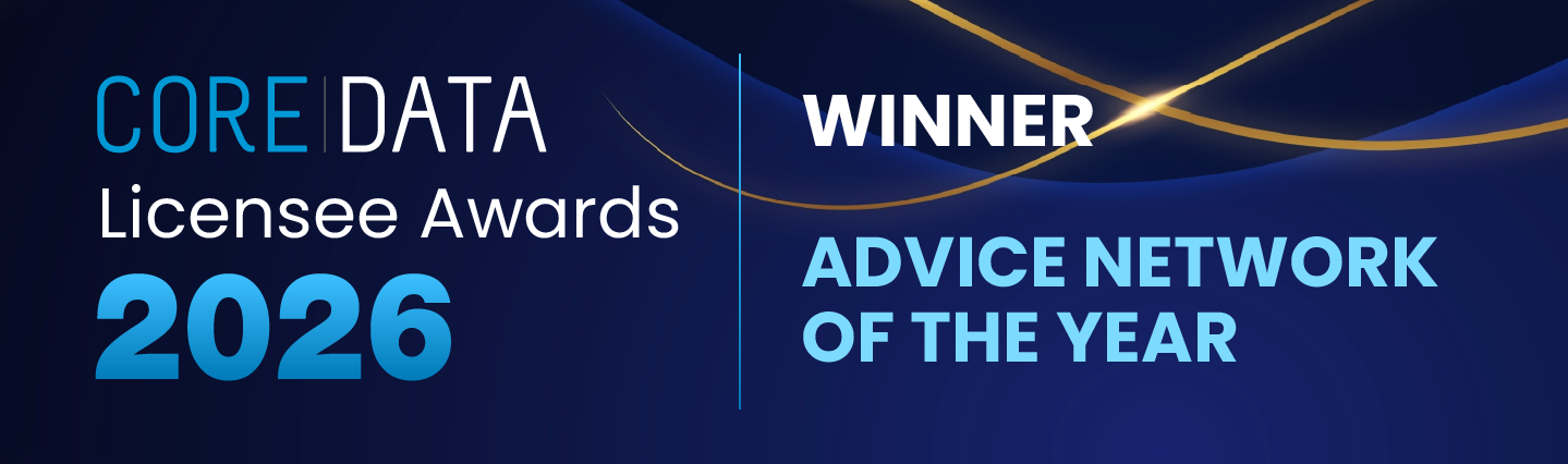 Graphic announcing the CORE Data Licensee Awards 2026 with a dark blue background, gold and light blue accents, and text showing Lifespan as the winner in the Advice Network of the Year category.