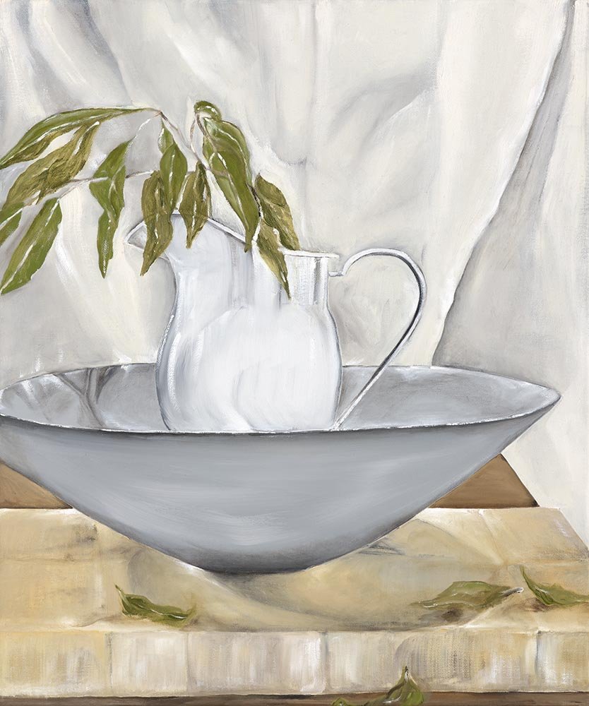 "JUG WITH GREENERY"