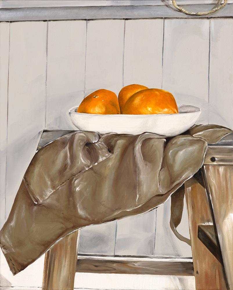 "ORANGES ON STOOL"