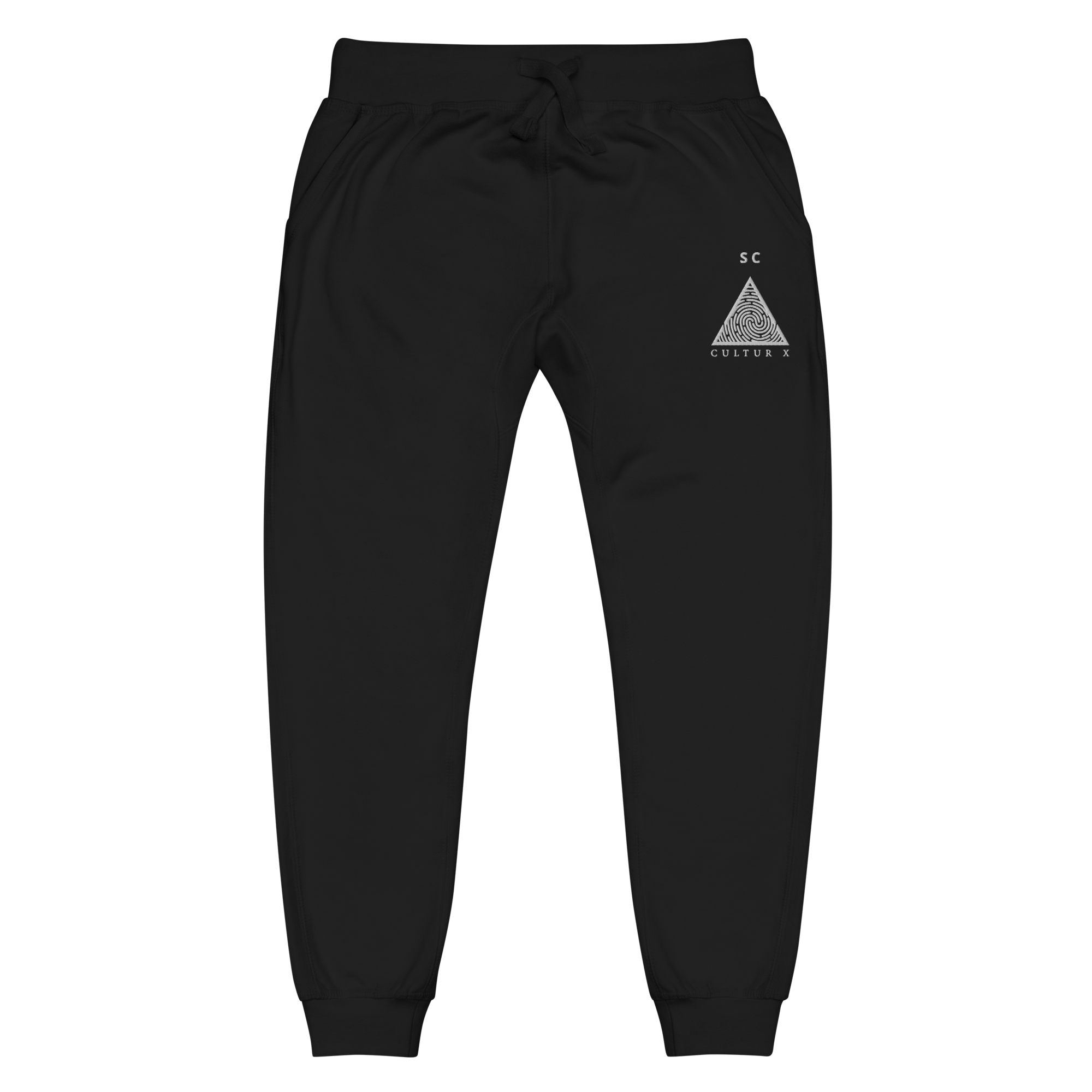 unisex-fleece-sweatpants-black-front-646e52a396040.png