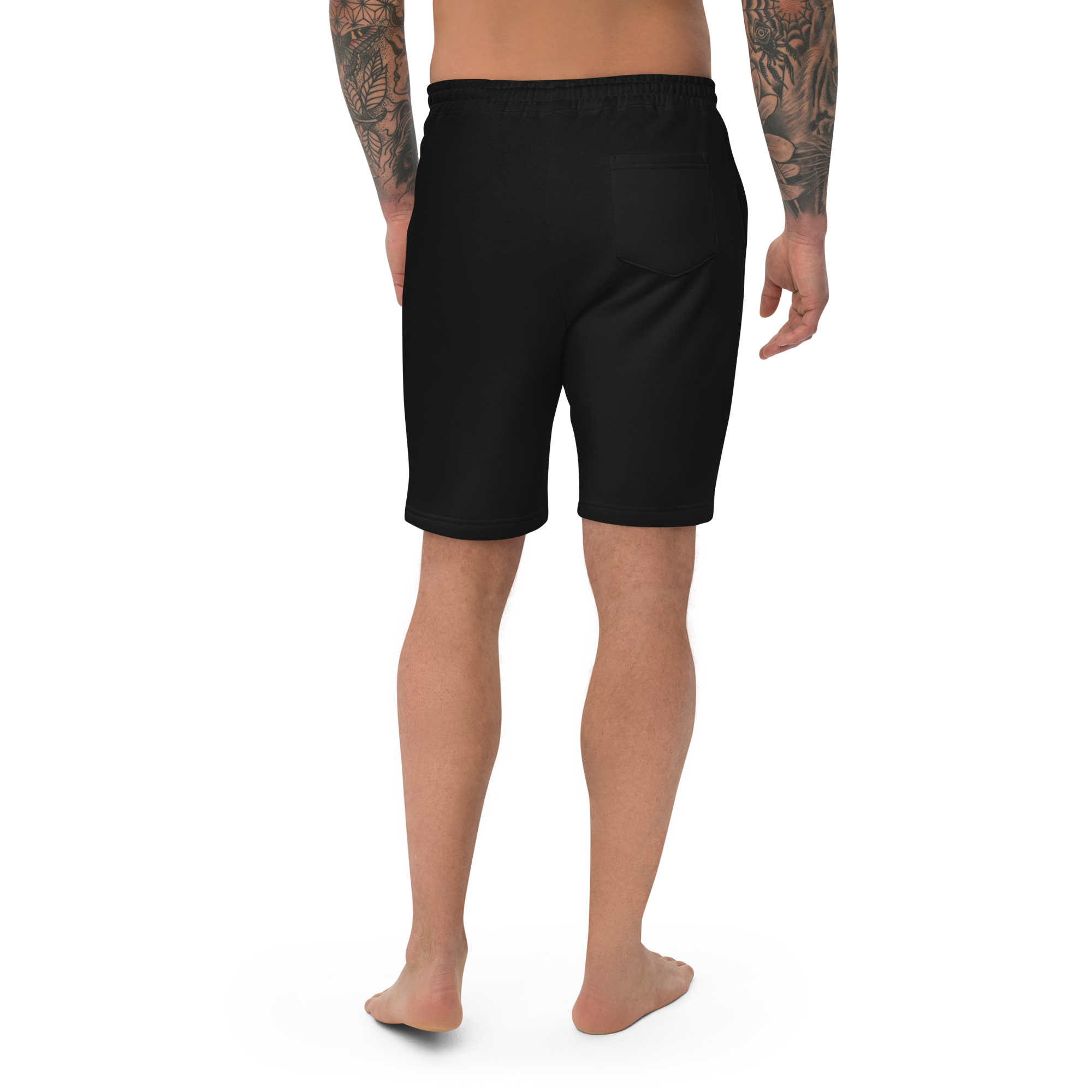 mens-fleece-shorts-black-back-64befb226db8d.png