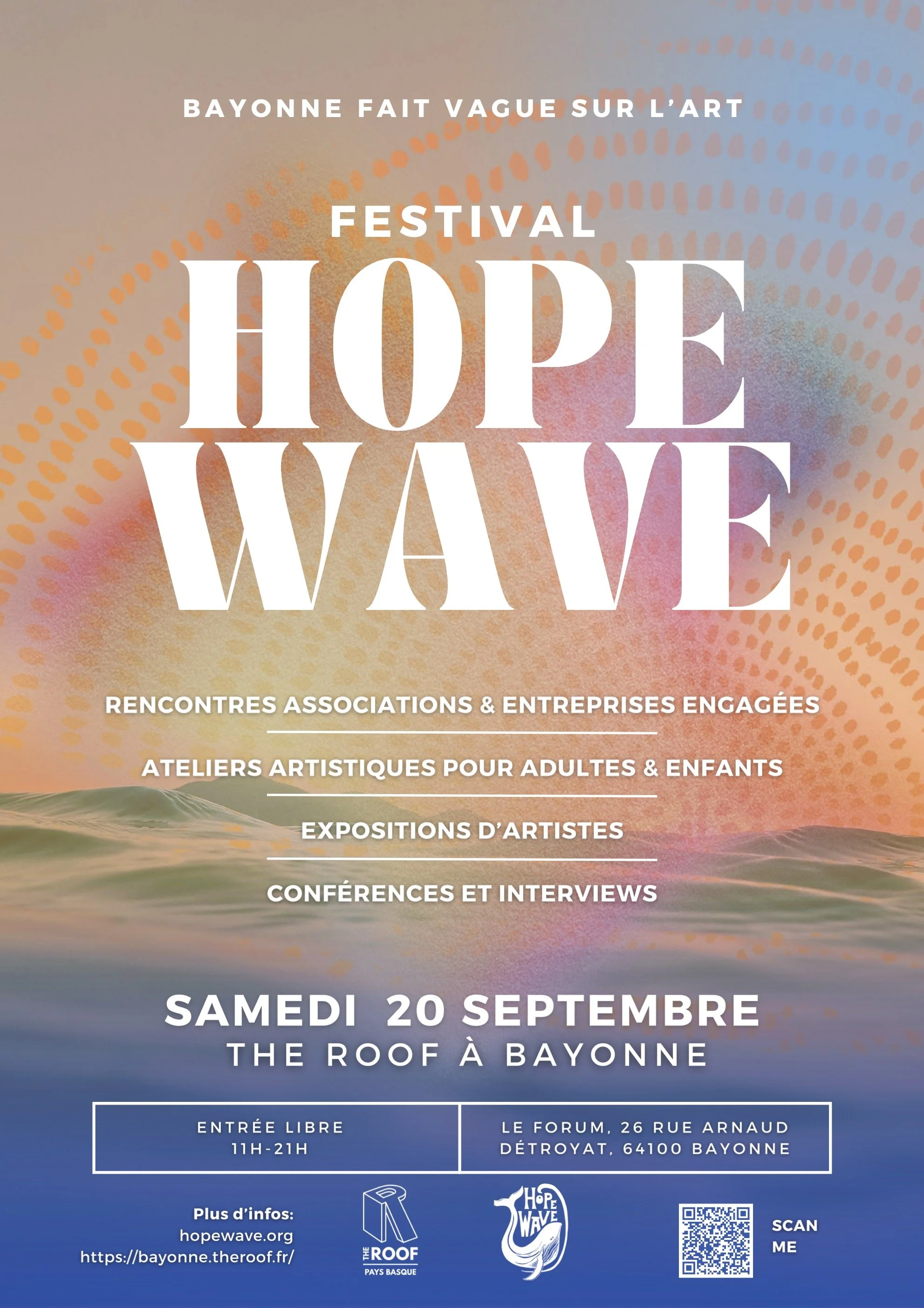Invitation : FESTIVAL HOPE WAVE à BAYONNE, le 20 SEPTEMBRE 2025