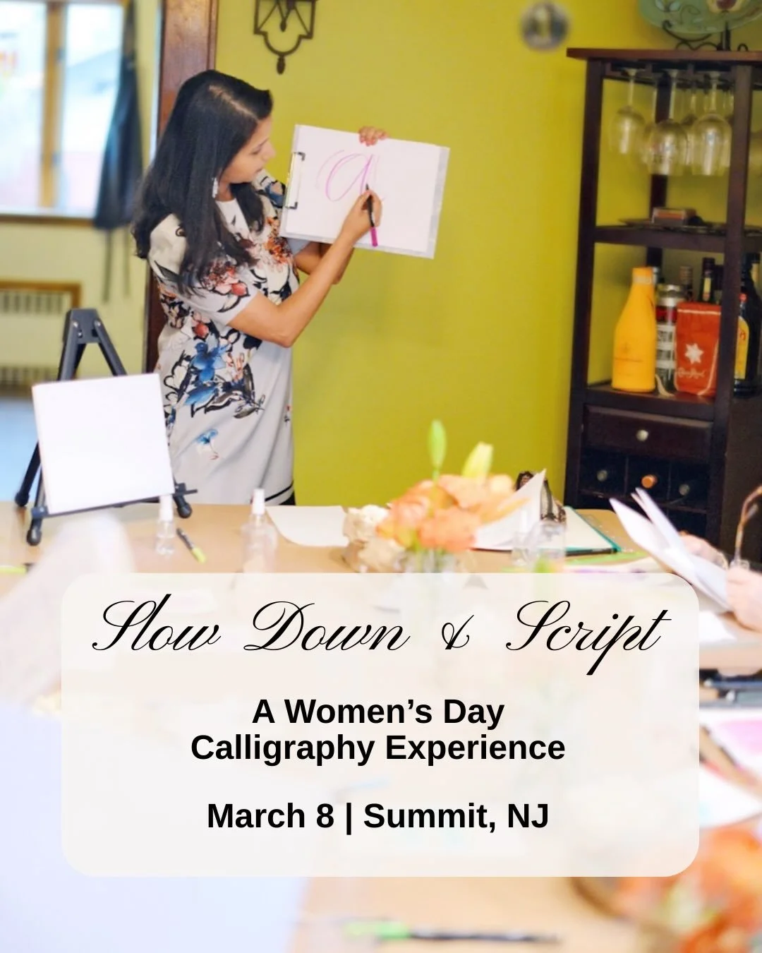 Women&rsquo;s Day plans, but make them intentional ✨

Join me for Slow Down &amp; Script, a modern calligraphy experience designed to help you step away from the noise and spend time creating something beautiful 💛

In this 90-minute beginner-friendl