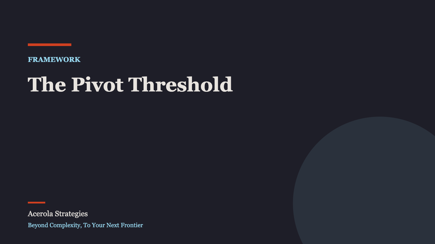 The Pivot Threshold: A Framework for Deciding When to Stop Before You Start