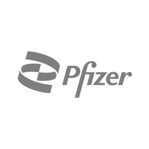 Black and white Pfizer logo with a stylized globe and the word 'Pfizer'