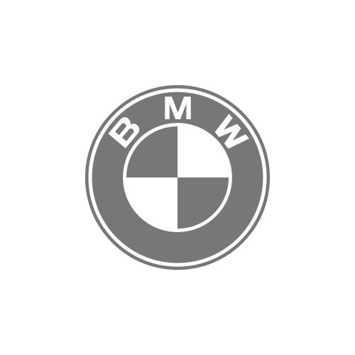 Black and white BMW logo with the letters B, M, and W around the circular emblem.