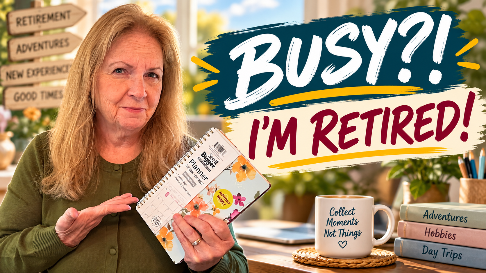 Whatever happened to all that free time? A humorous look at overflowing calendars, everyday obligations, and the surprising busyness of retirement.