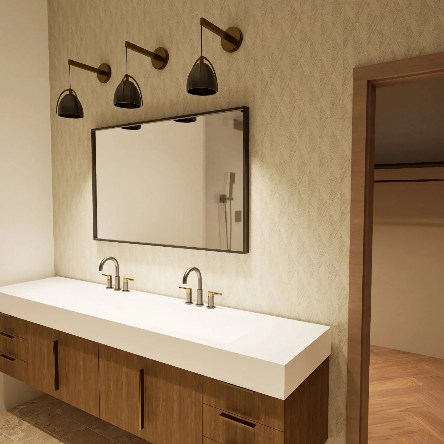 The bathrooms at Timber Sky. A luxury home coming to Lake Petenwell ten minutes from Sand Valley Golf Resort.

@sandvalleygolf #lakehouse #luxurydesign #luxury #luxuryhomes #contemporaryhome #contemporary #newhomes #newhomedesign #decorideas #decor #