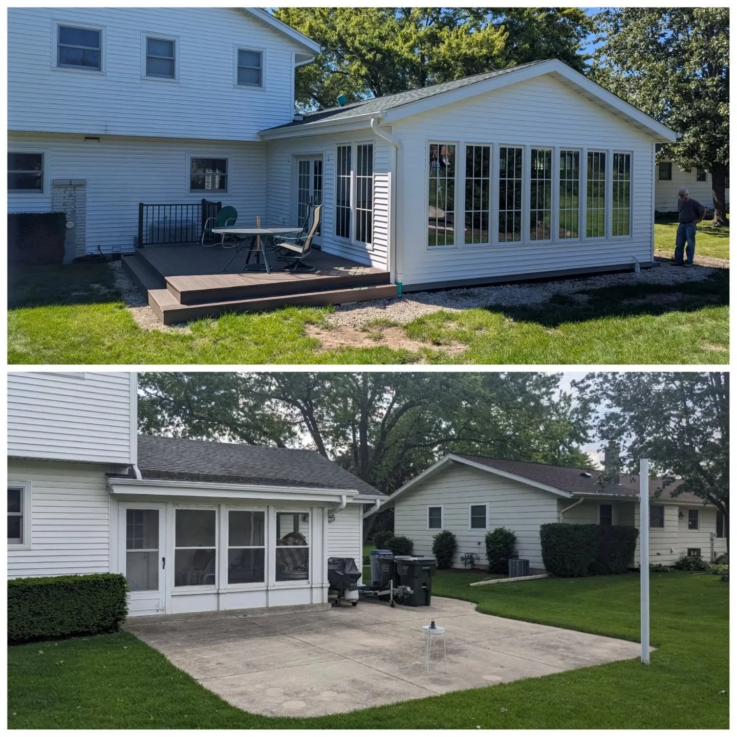 For clients that wanted to make their two story home more accessible we designed them a new primary suit and deck where their 3 season porch and patio once was. Swipe to see the inside of their future bedroom.

#additiondesign #addition #primarysuite