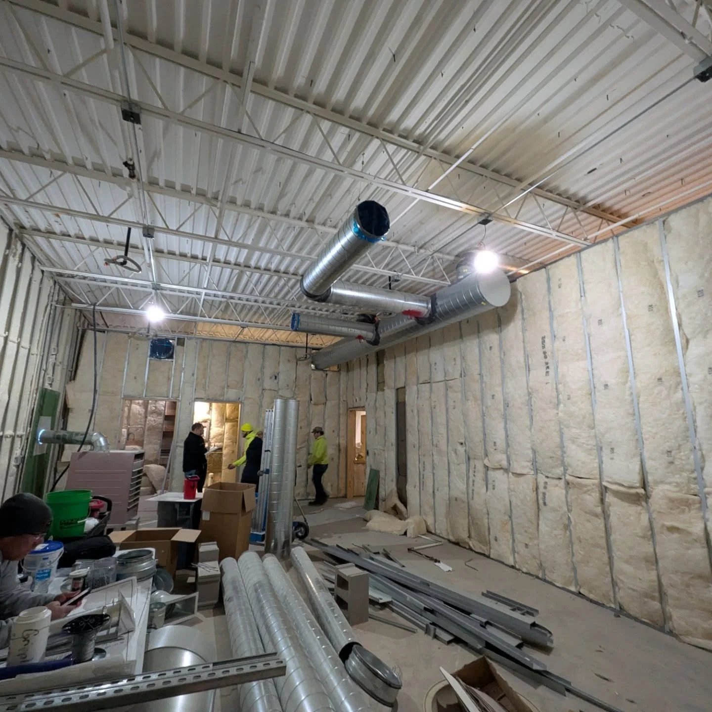 Burn Boot Camp Cedarburg is really moving now! Insulation is done and drywall is going up. The last new exterior door is being cut in. Our design is really coming together. Blue Harmony Homes and their trade partners are doing a great job.
