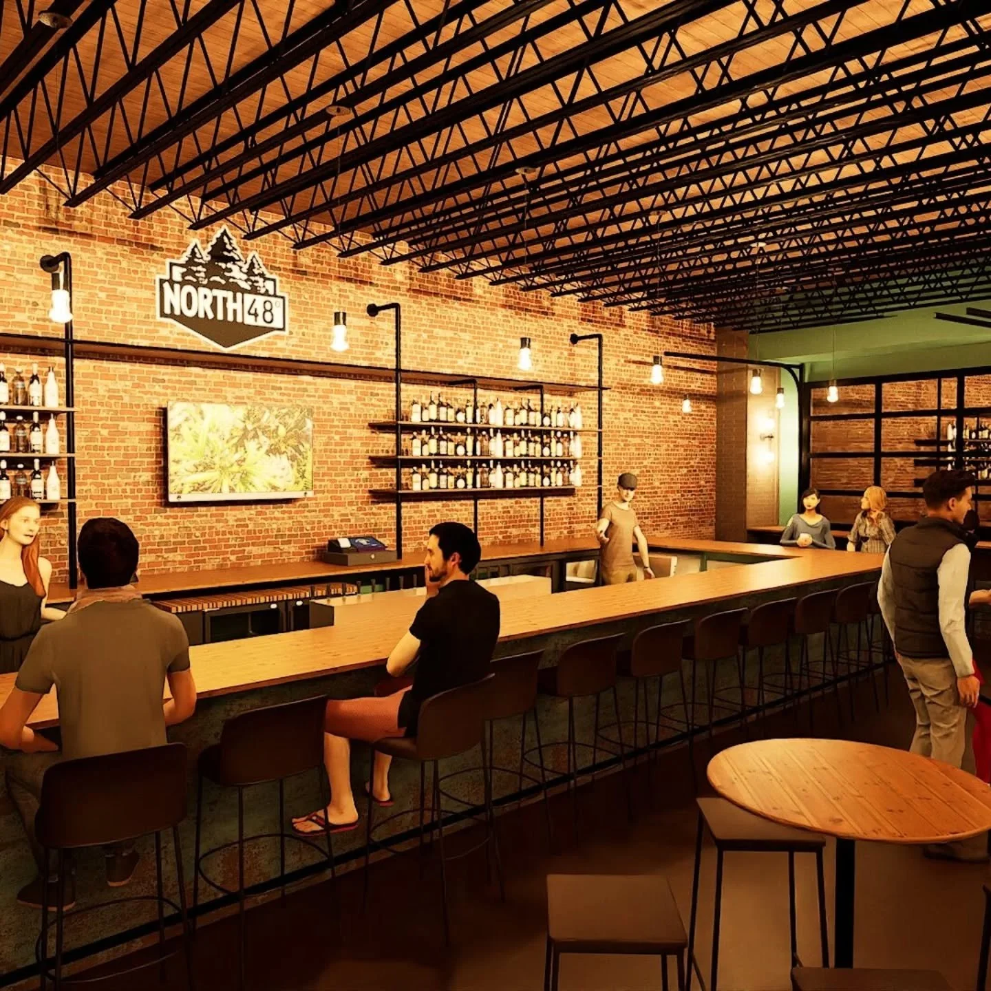 We just put together some preliminary renderings of North 48's new location coming to Wauwatosa we are designing!

@milwaukeemag
@discoverwauwatosa 
@journalsentinel 
@why.milwaukee

#bardesign #cocktails #craftbeer #nightlife #interiordesign