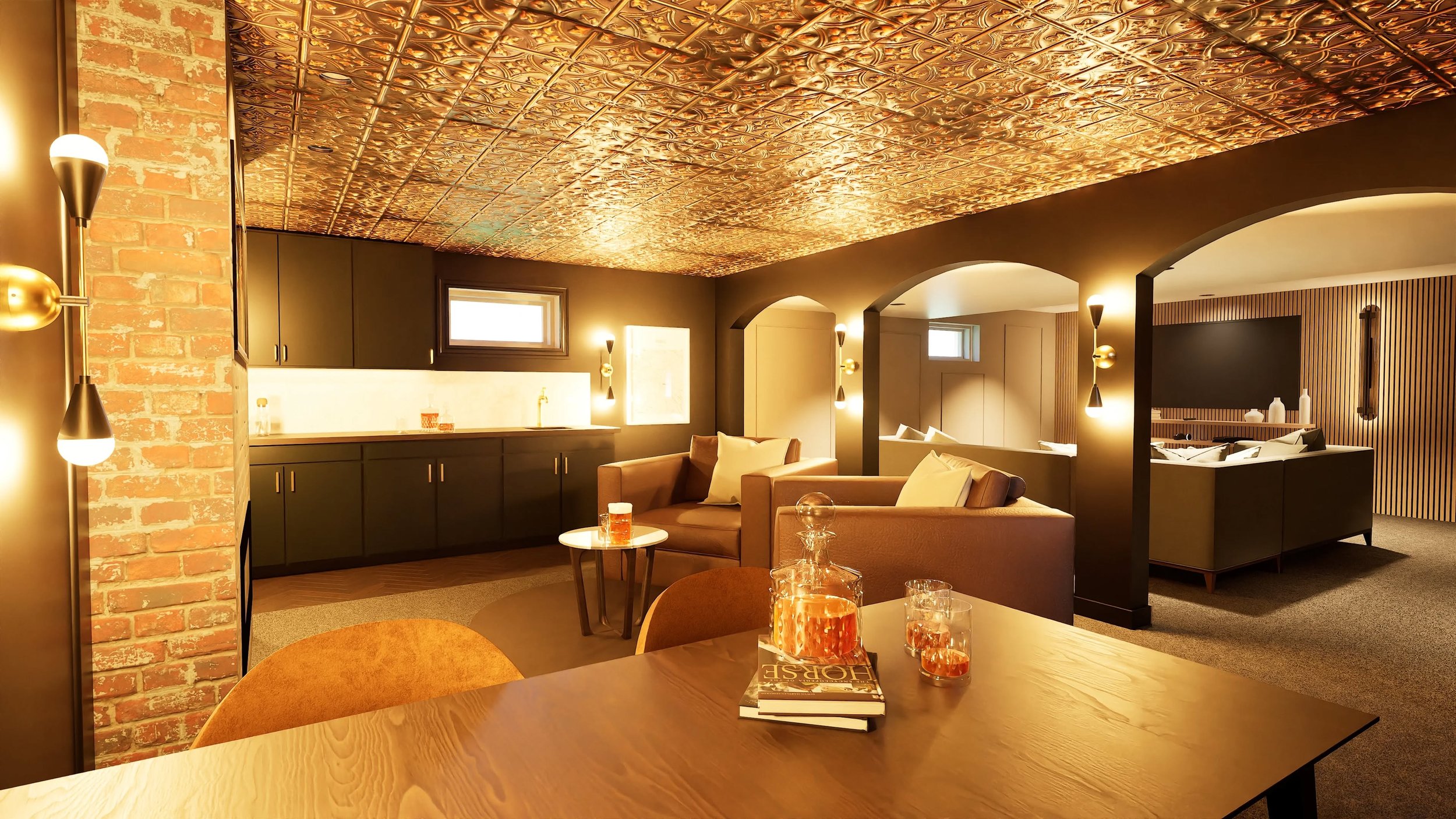 These clients wanted a place to relax after a long day. We designed a cosy speakeasy/pub inspired lounge as part of the larger finished basement design we are doing.

#finishedbasement #lounge #speakeasy #relaxtime #interiordesign
