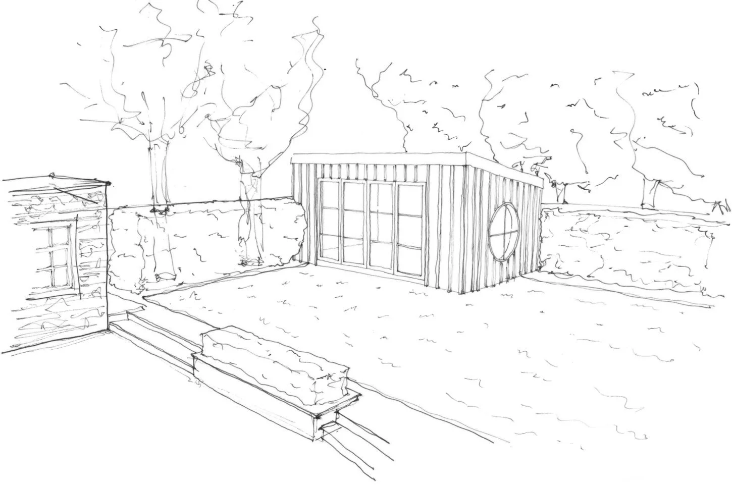 Sketch of an outbuilding example