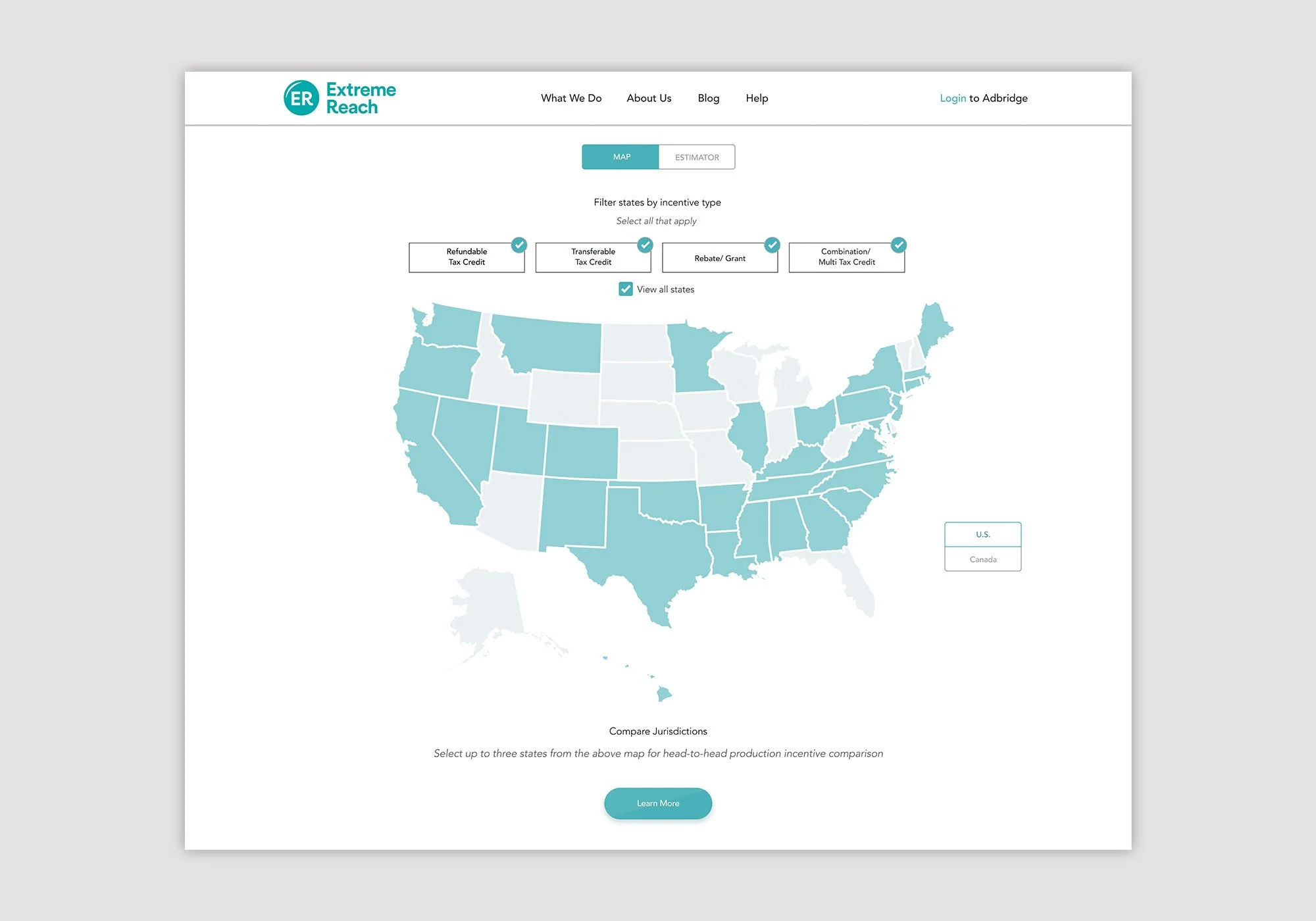 UX design for map on state.