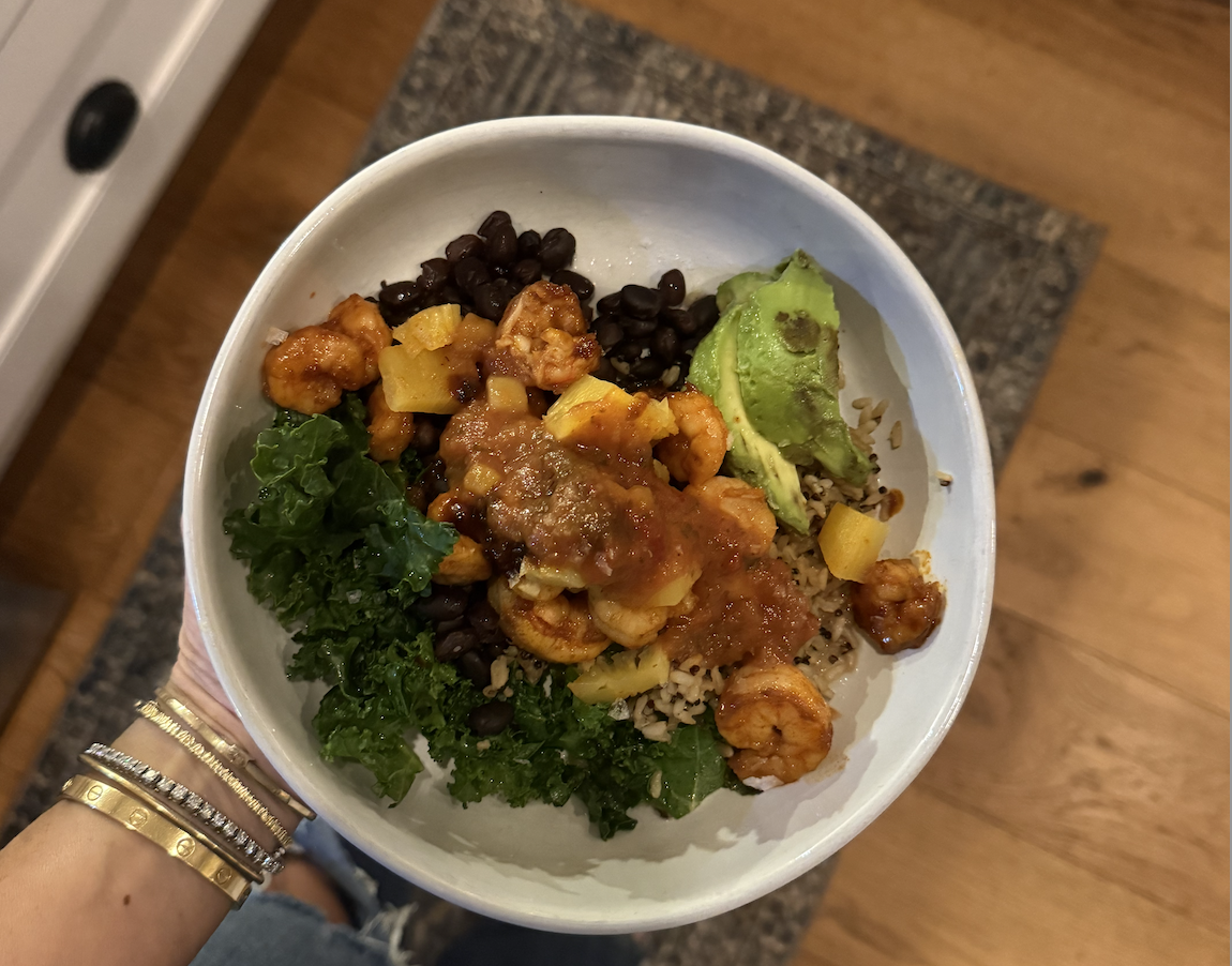 Pineapple salsa              Shrimp Grain Bowl