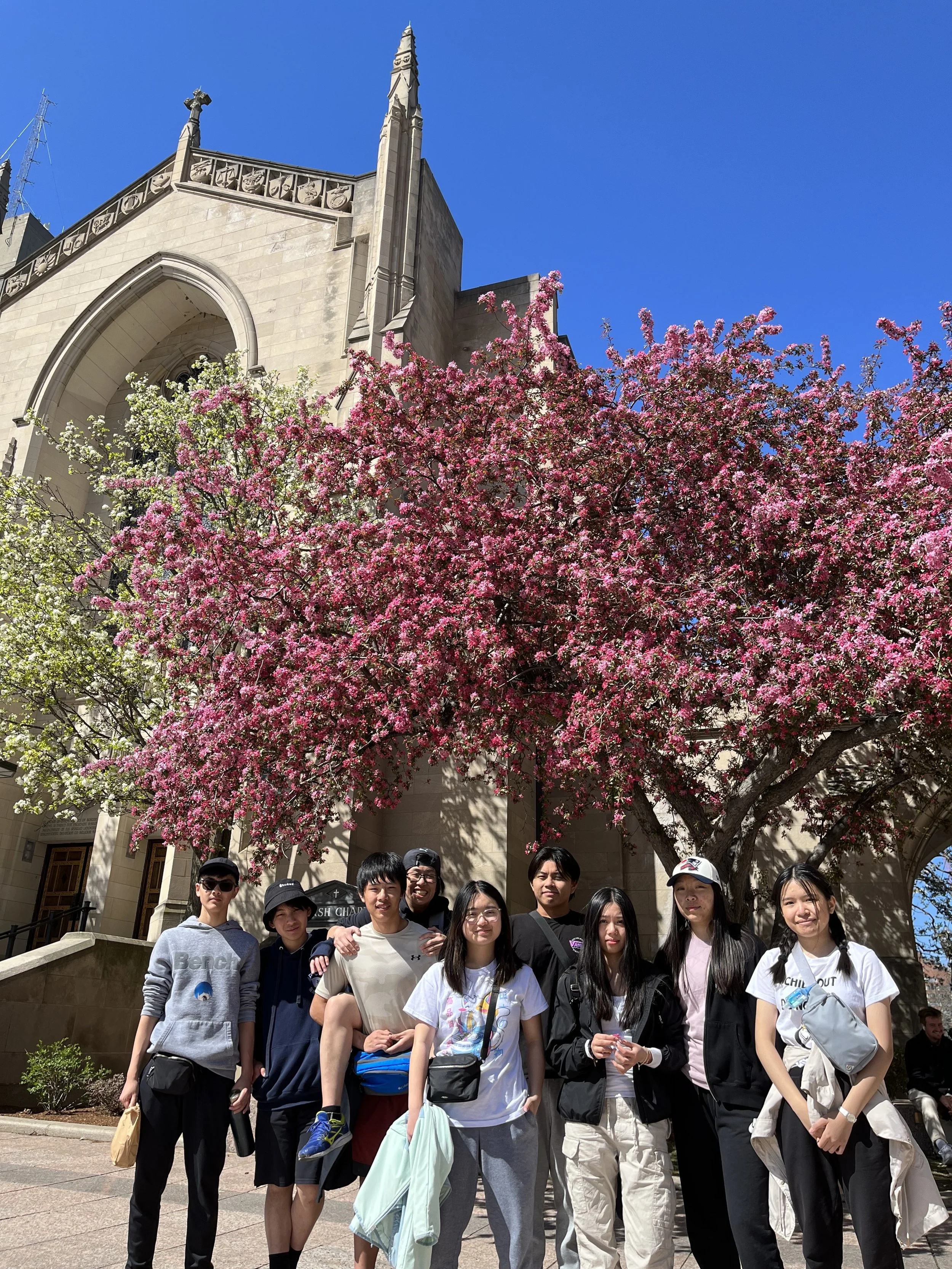 Day 5 - Mission team members standing in front of a church in Boston