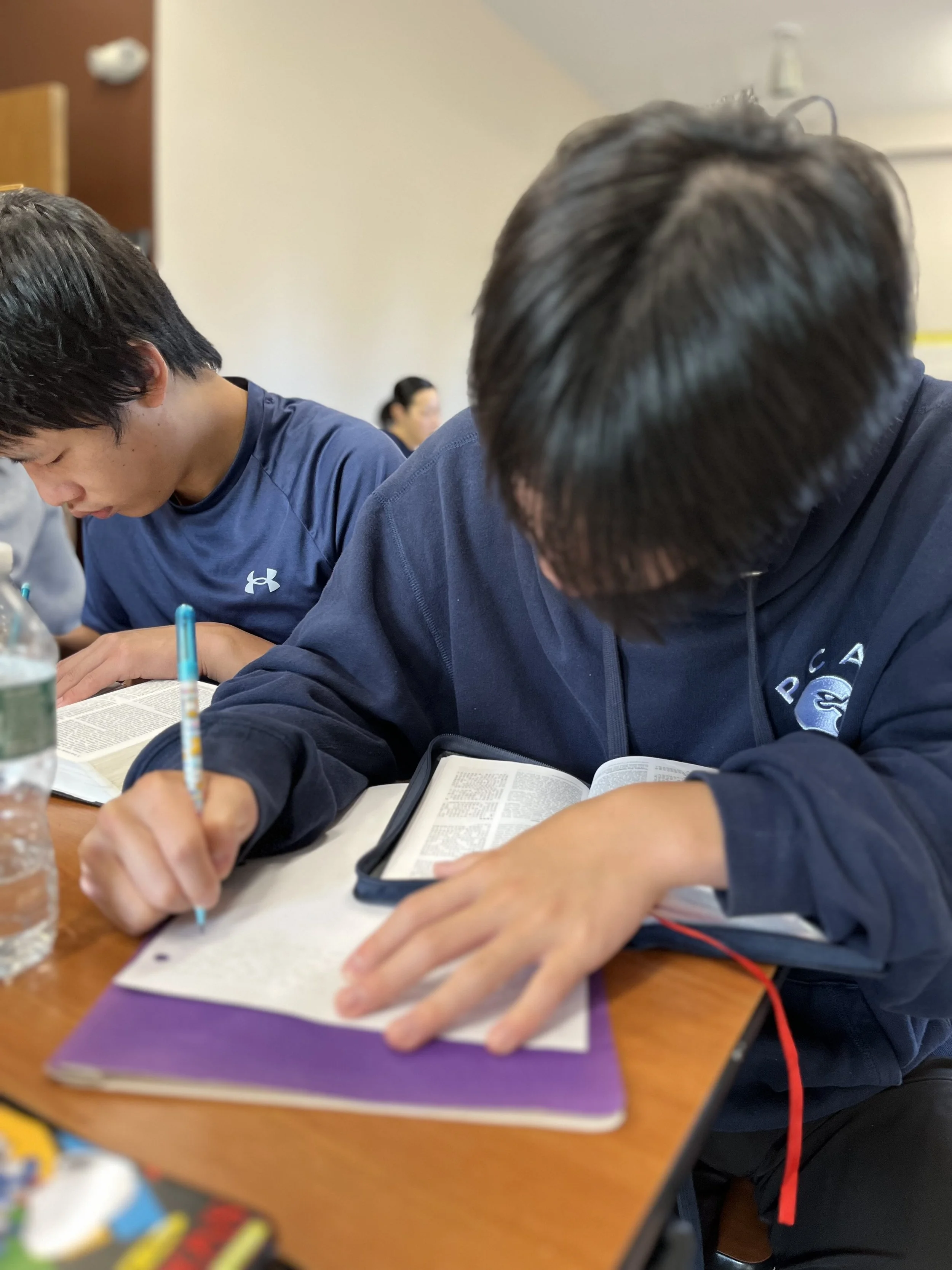 Day 4 - Mission team members spend quiet time reading the Bible and completing their devotionals