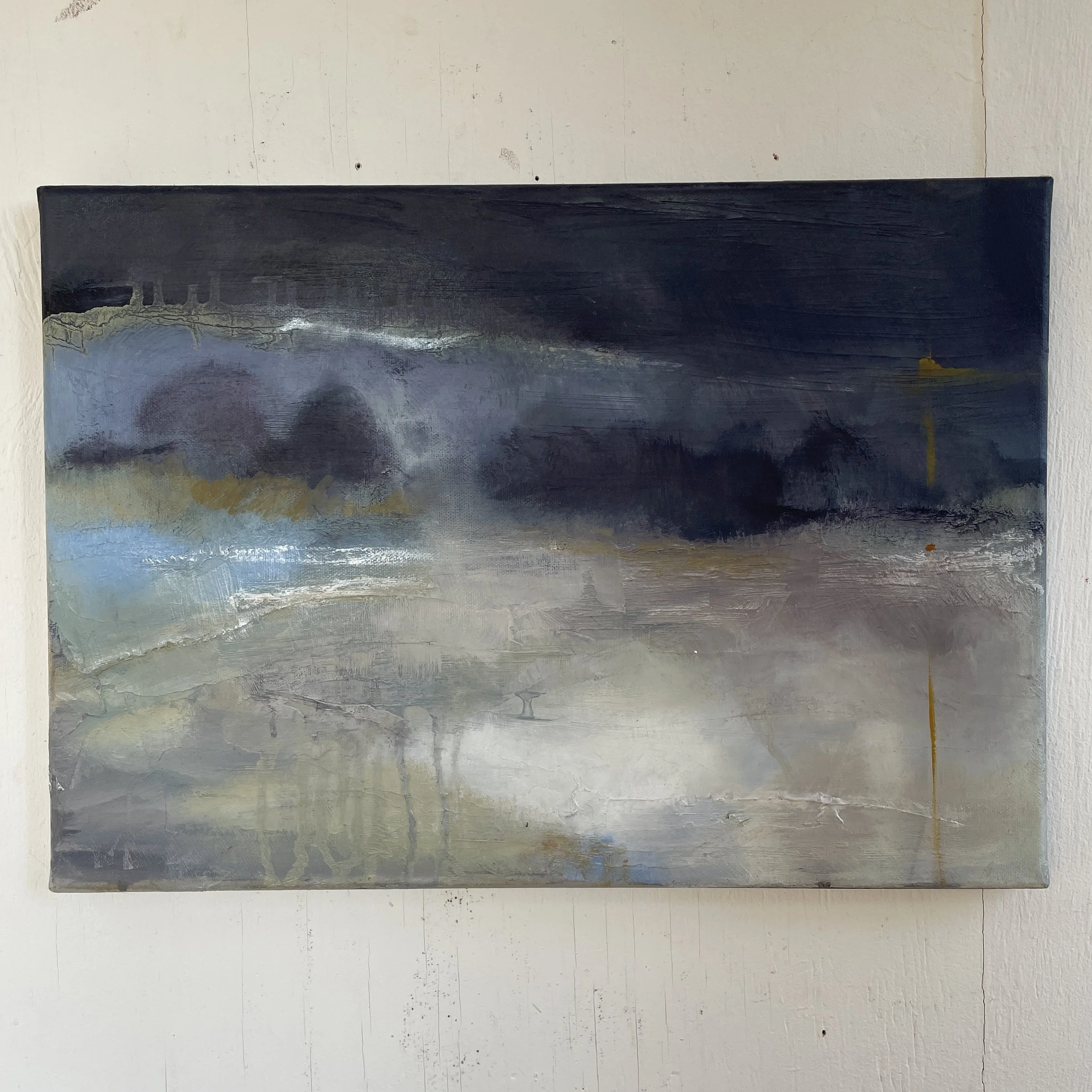 Storm, oil on canvas, 20x35cm, unframed, was £350, SALE £200