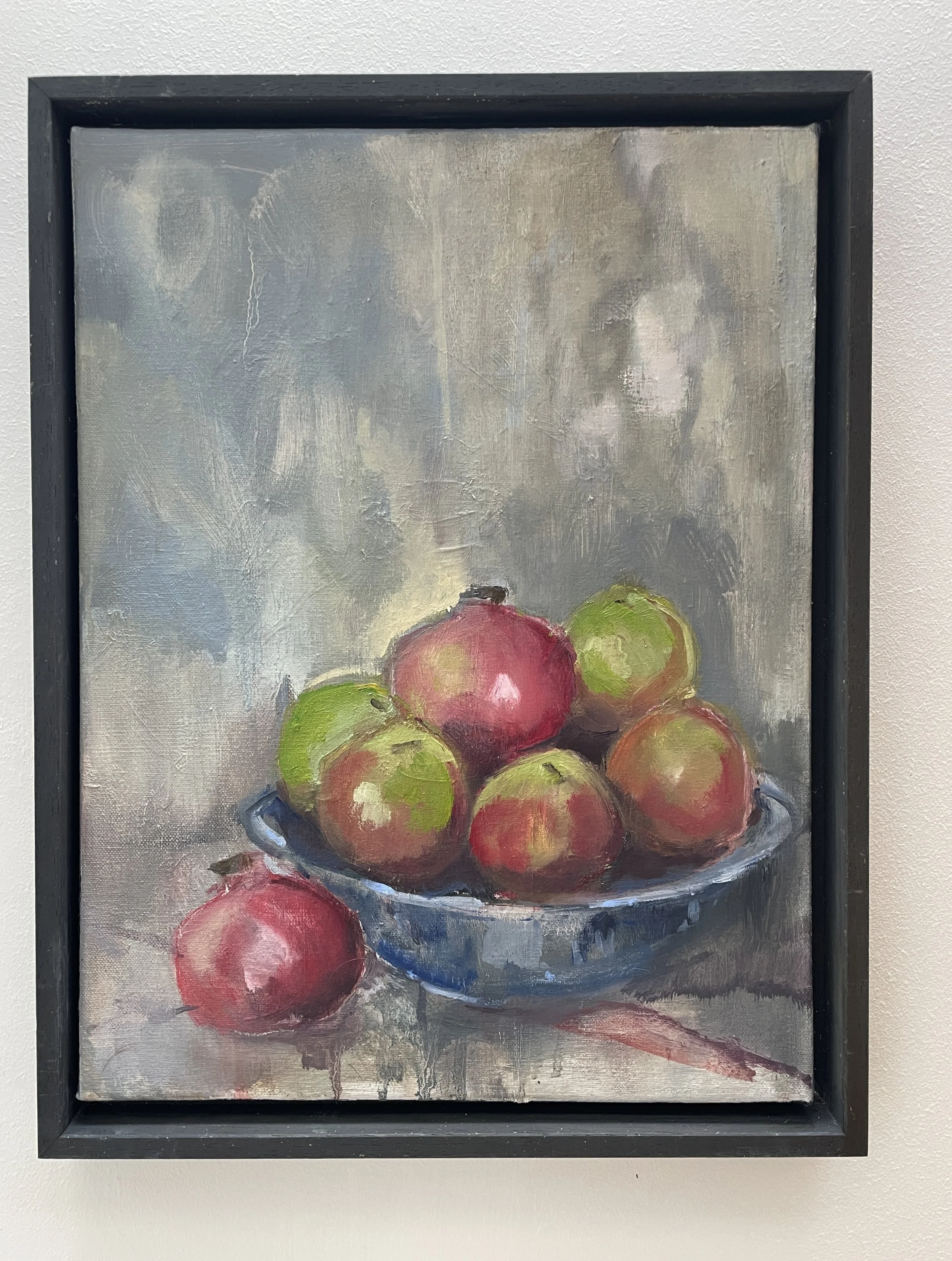 Pomegranates and green apples, oil on canvas, 30 x 40cm