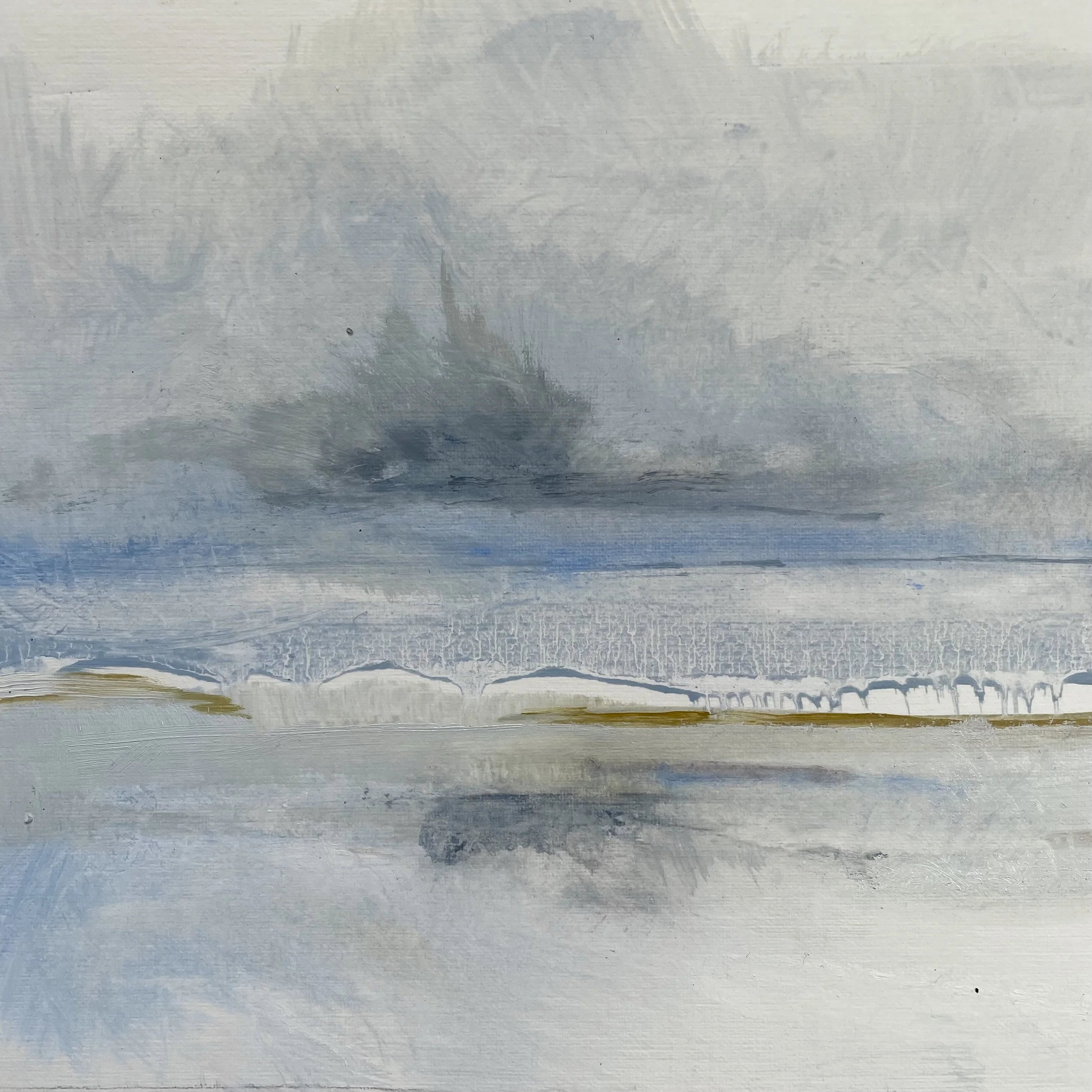 Show me the sea 3 , oil on paper framed 20x20cm was £110 sale price £70