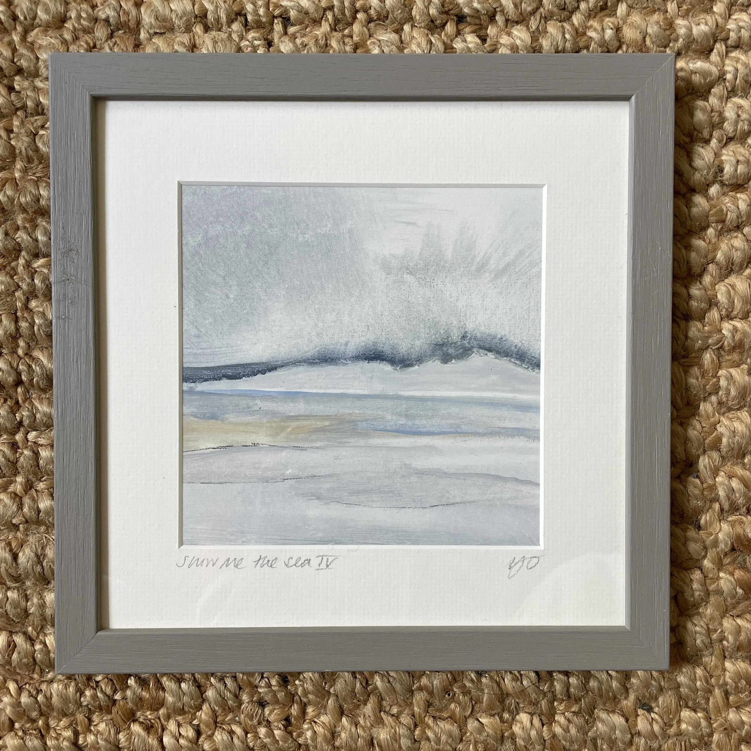 Show me the sea 4, oil on paper framed 20x20cm was £110 sale price £70