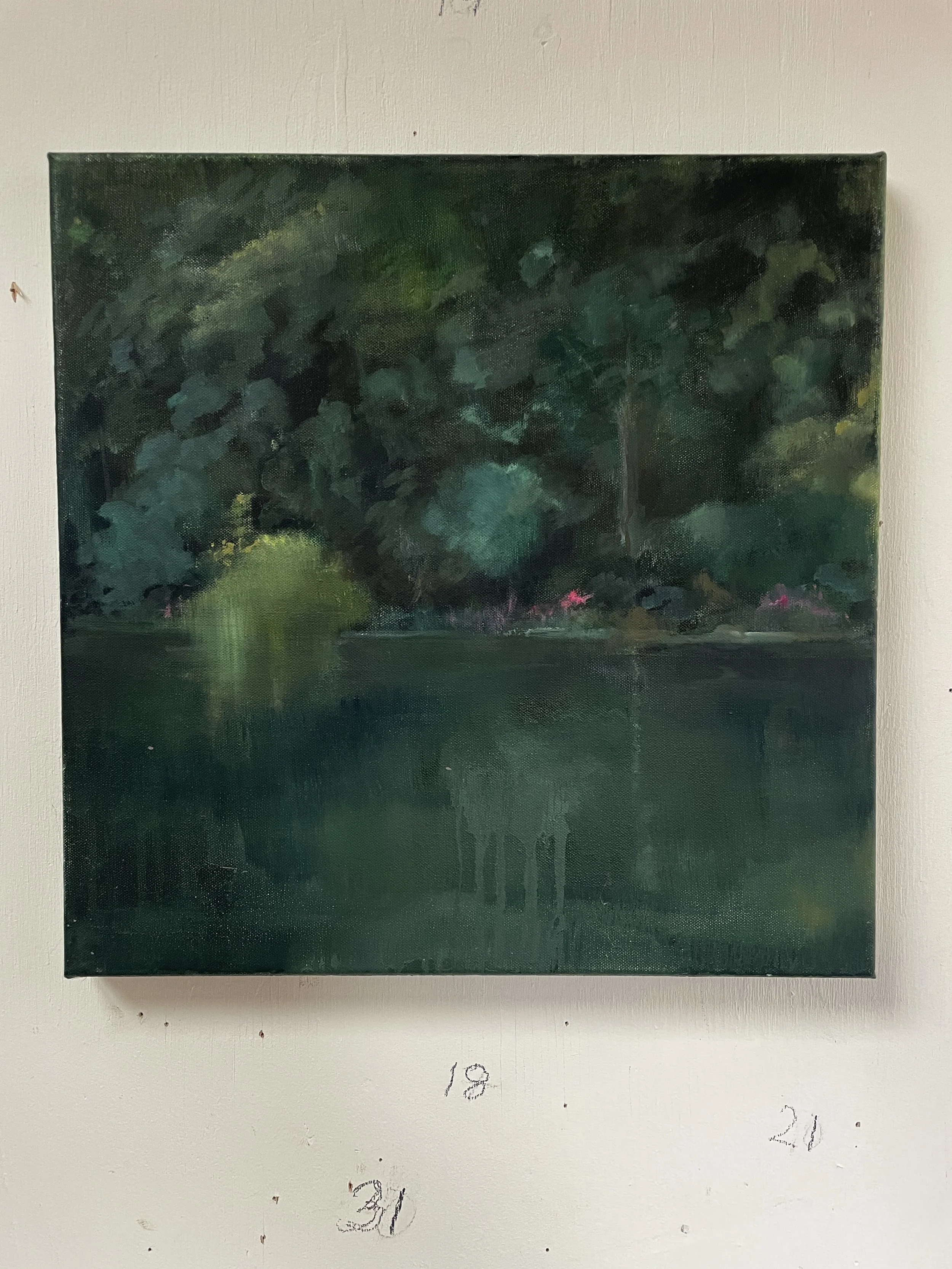 River bank, 40 x 40 cm unframed, was £500 sale price £350