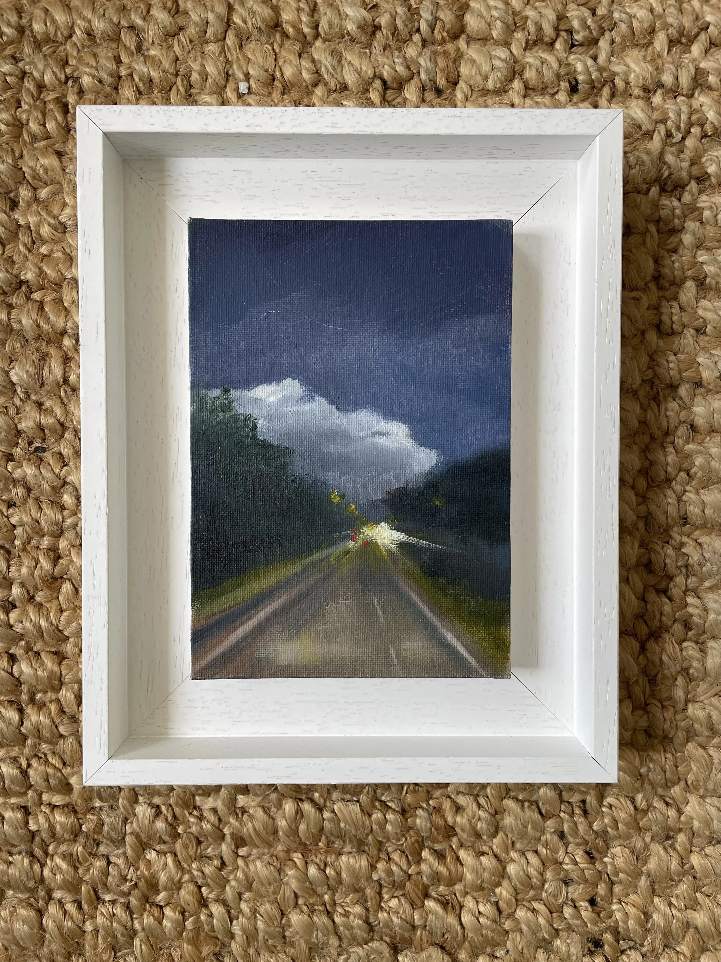 Driving home 2, oil on board framed 18x12cm (was £150) now £90