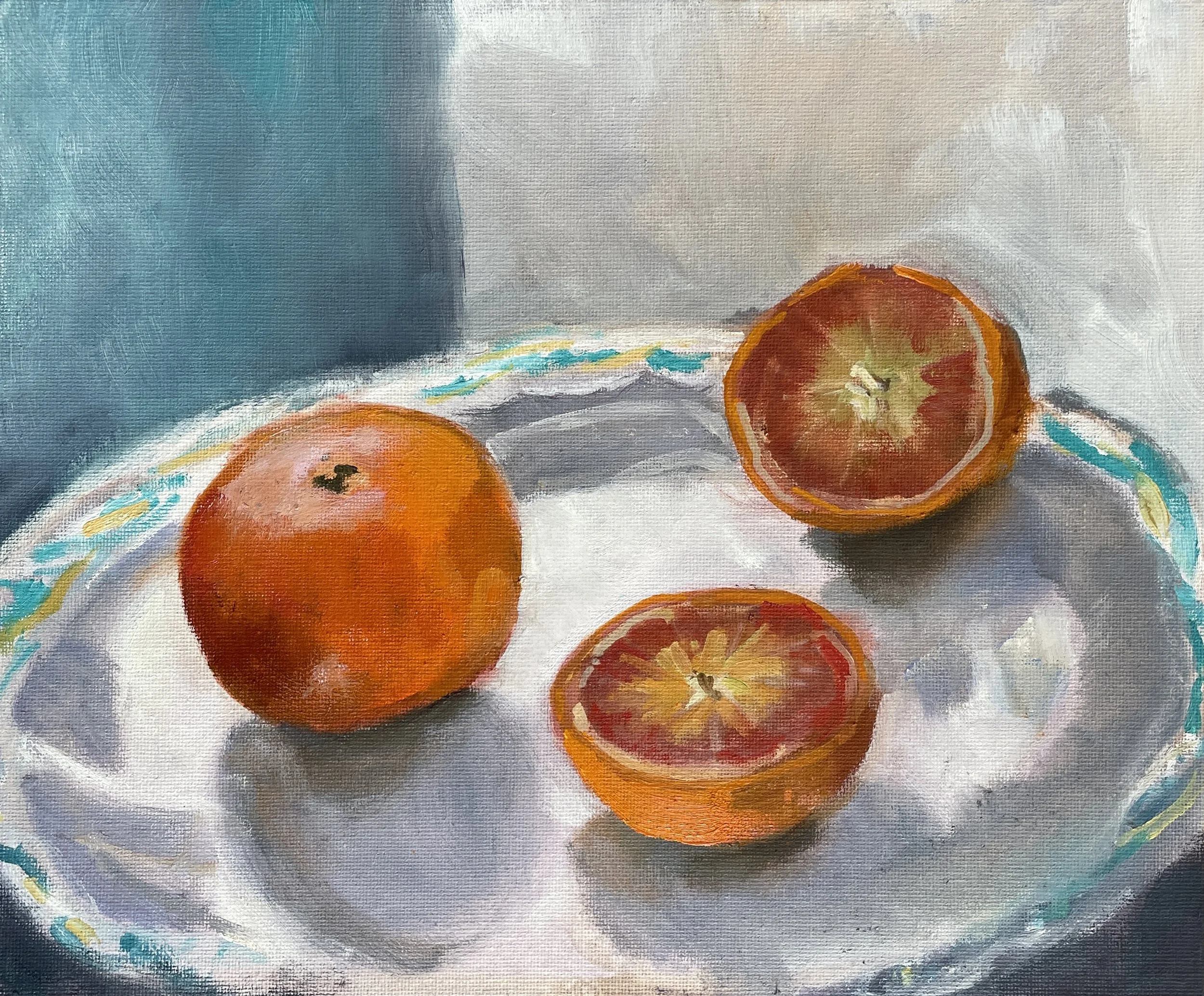 Blood oranges, oil on panel, 25x30cm