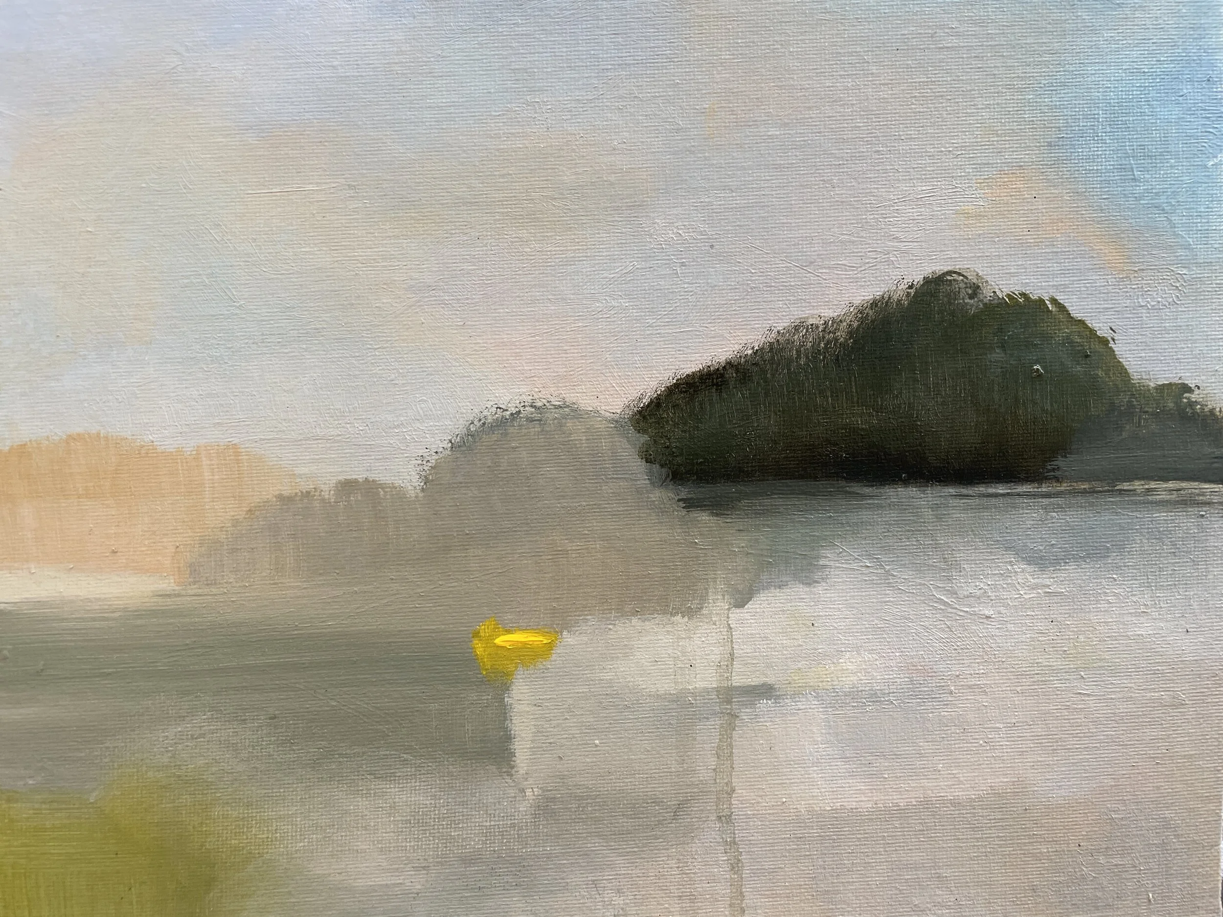 Bleached fields, oil on card, 21 x 29cm
