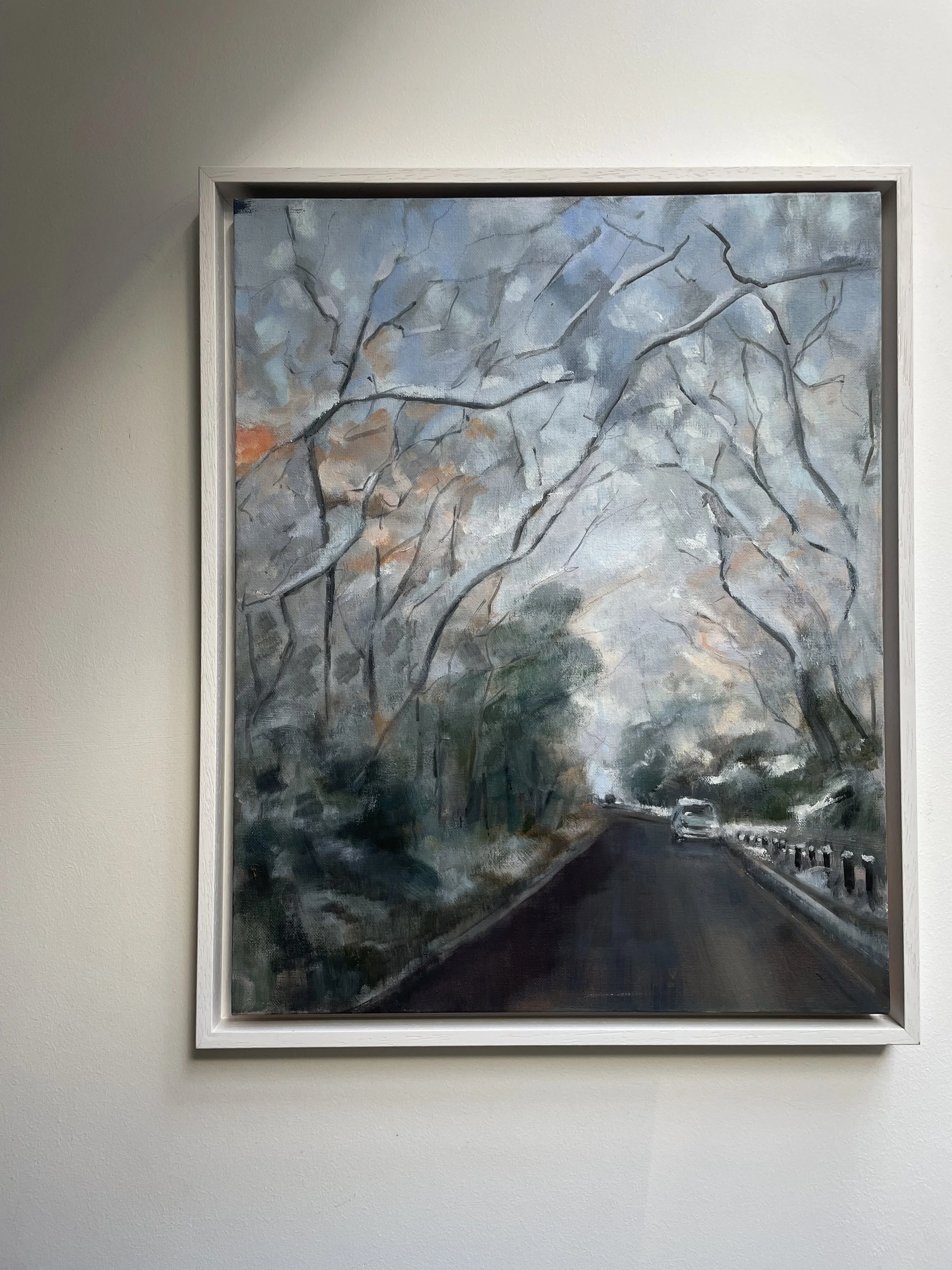 Parked car, oil on canvas framed 40x50cm (was £600) now £400