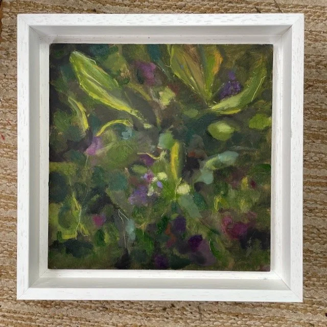 Patch of land, oil on board, framed, 20x20cm was £200 sale price £130