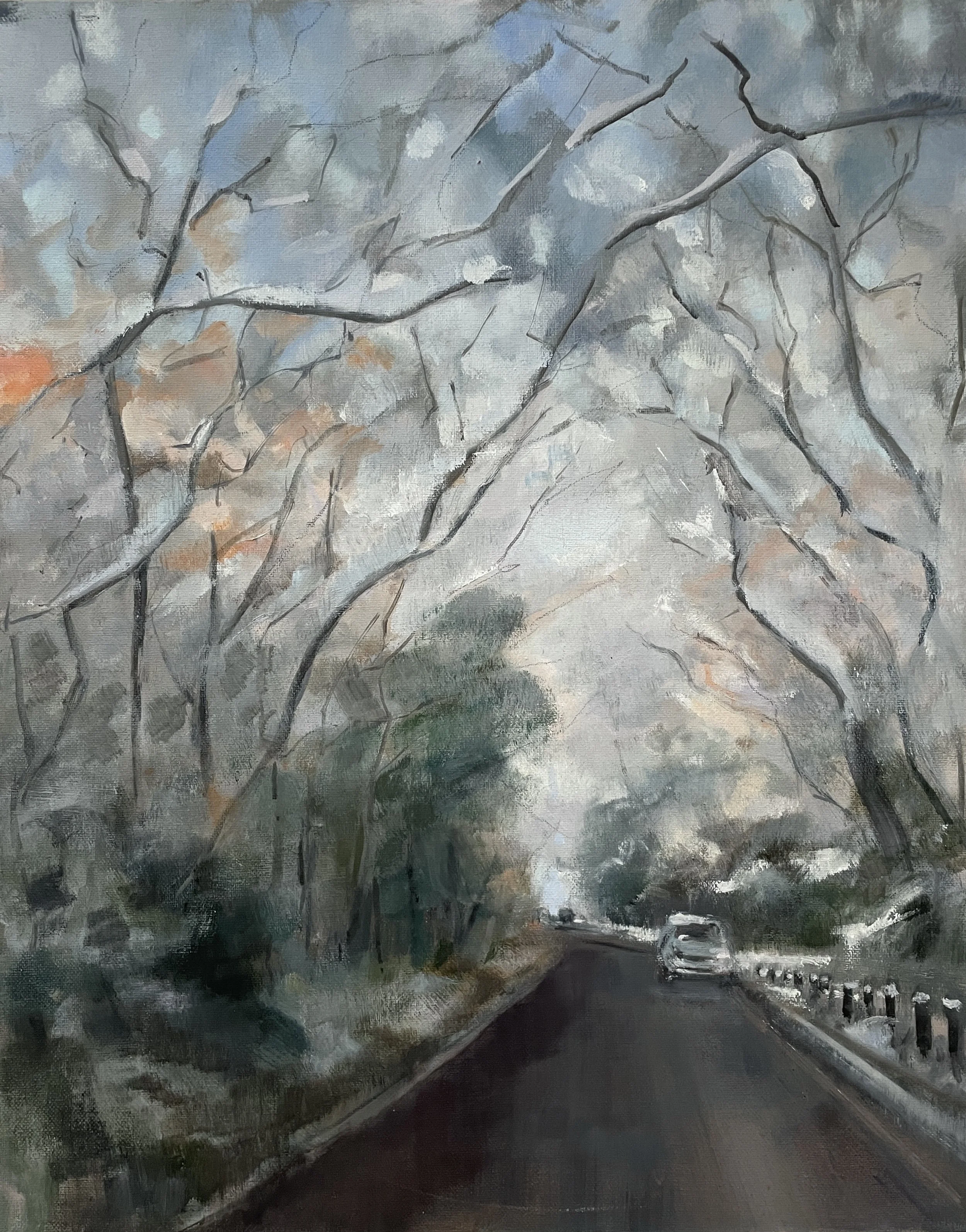 Parked car, oil on canvas framed 40x50cm (was £600) now £400