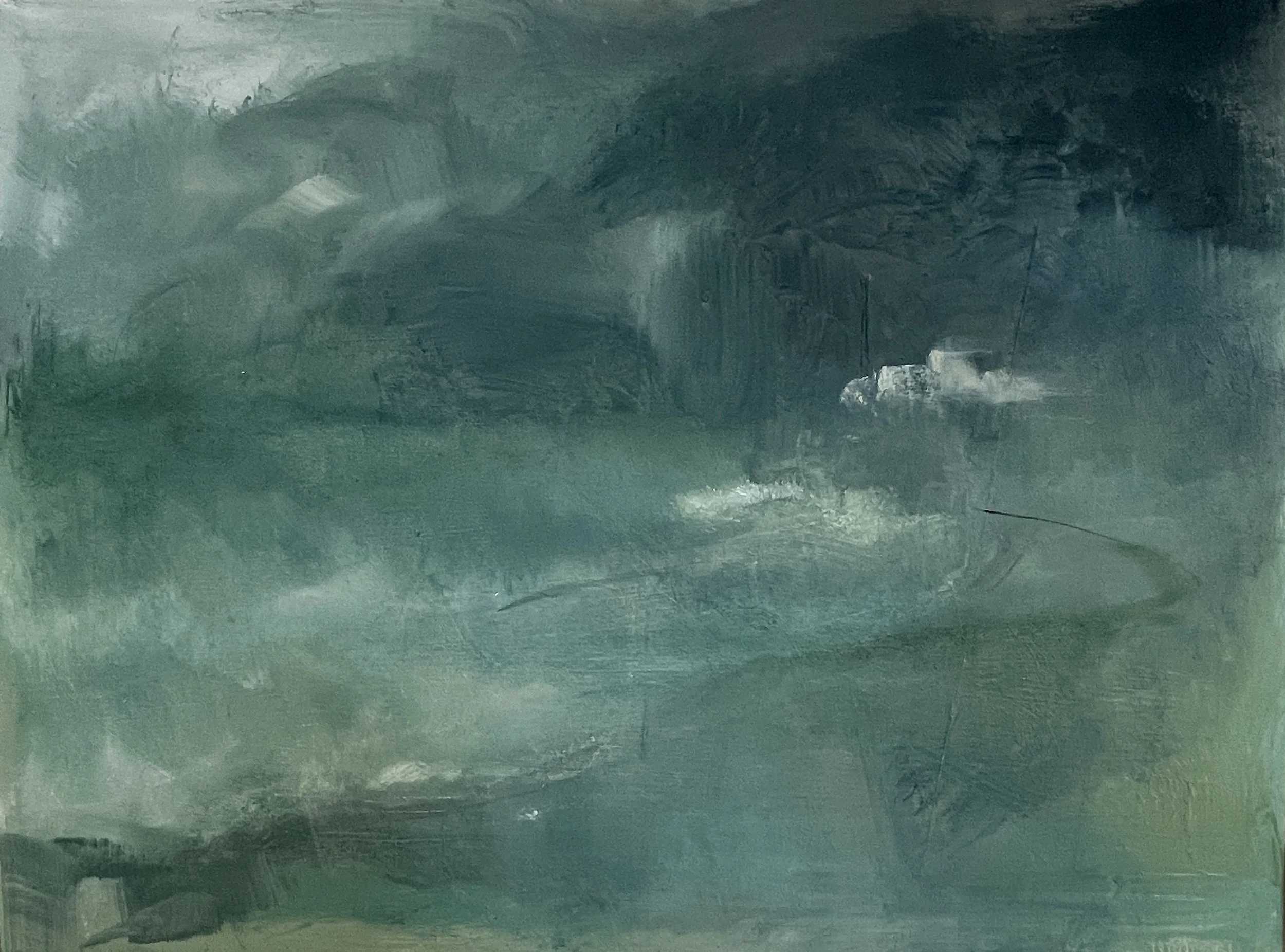 Rainswimming, oil on canvas, framed, 30x40cm