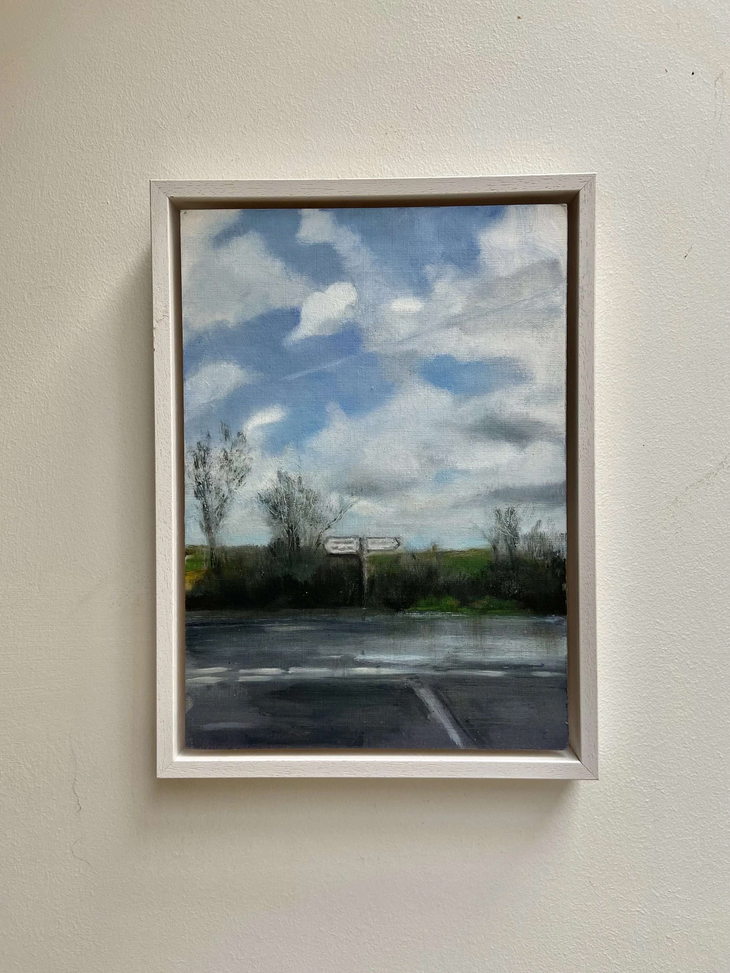Signpost oil on canvas 21x30 cm framed, (was £350) now £190