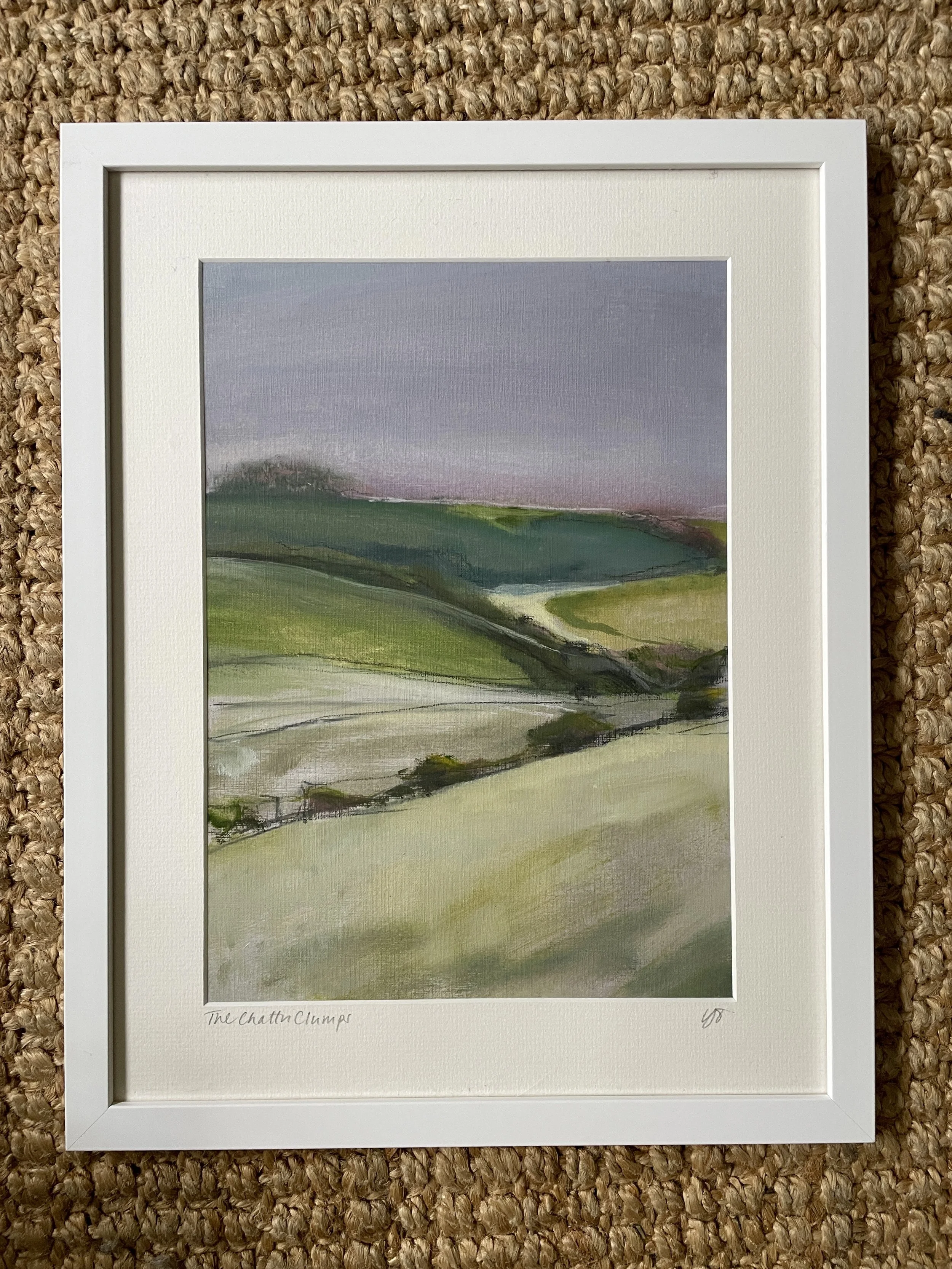 Chattri clumps oil on paper, framed, was £250 sale price £120