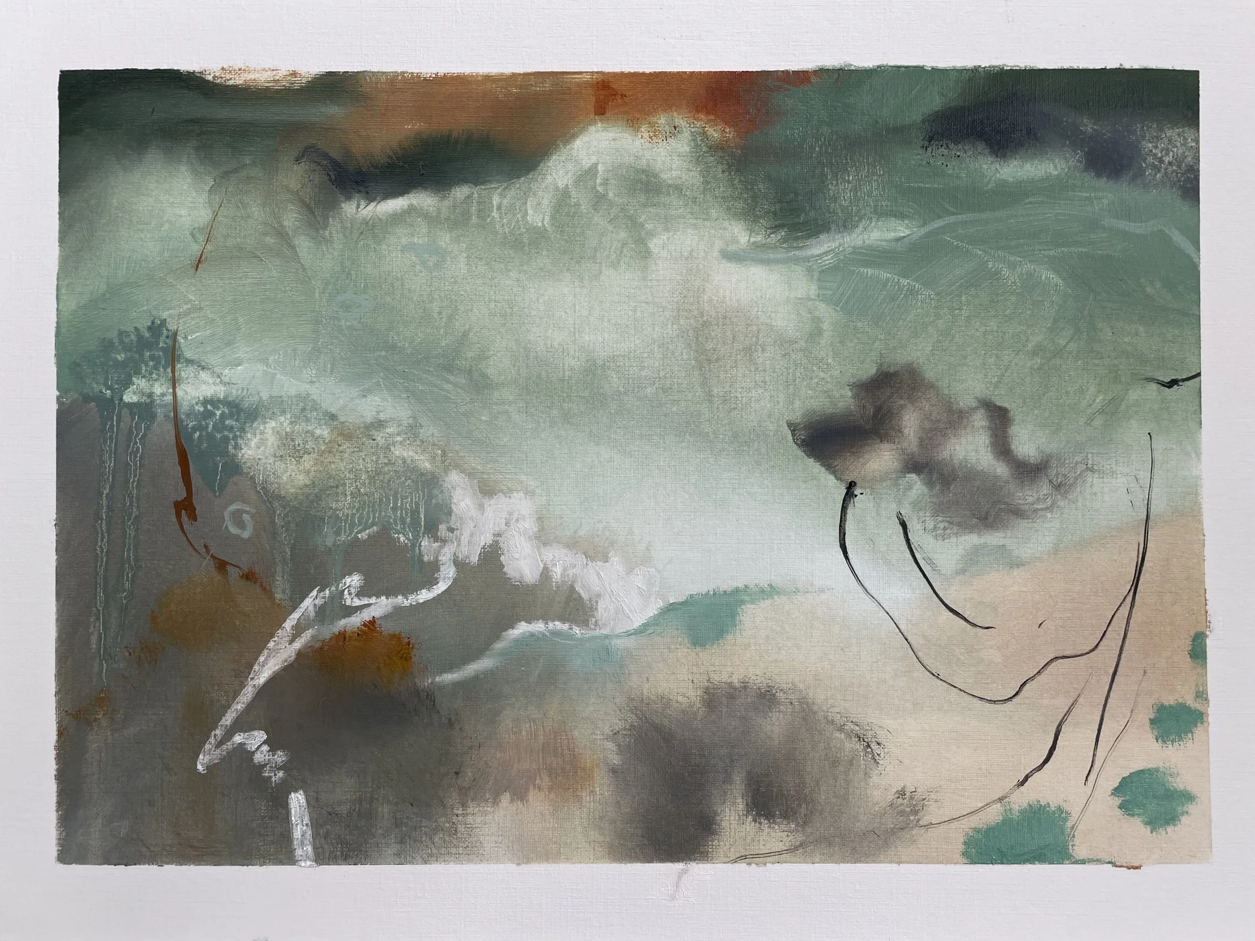 Watermark, oil on paper, 30x41cm