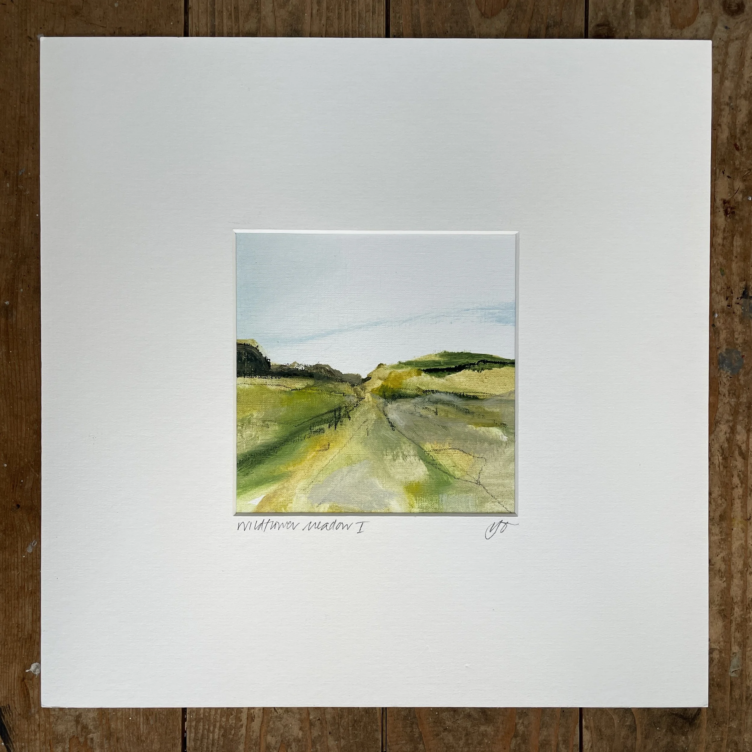 Wildflower meadow 1, oil on paper supplied in 40x40cm mount ready to frame. Was £150 sale price £80