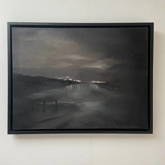 harbour lights, oil on board, 40x50cm framed (was £400) now £170