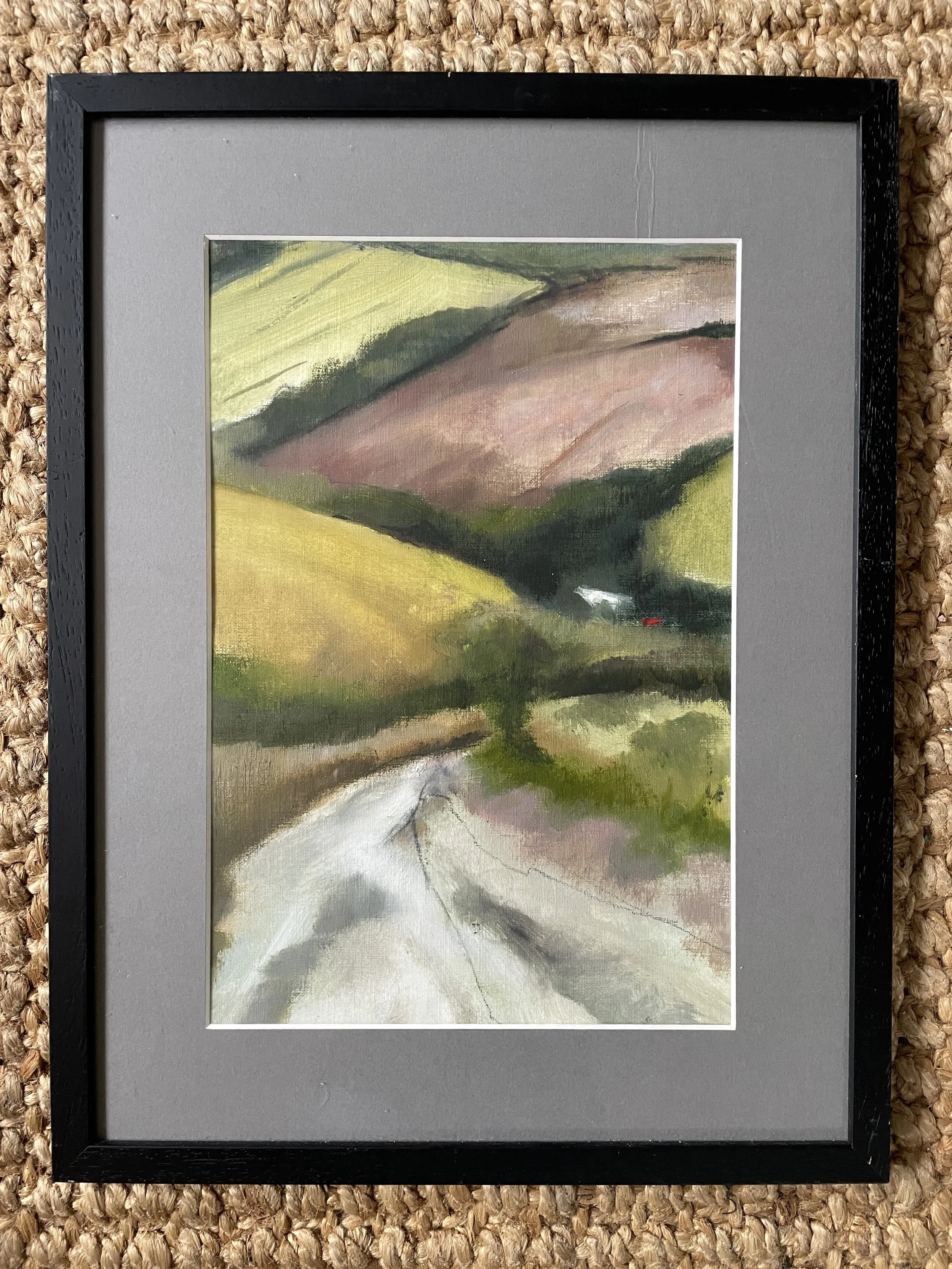 Road to Standean, oil on paper 30cx40 cm framed (was £200) now £95